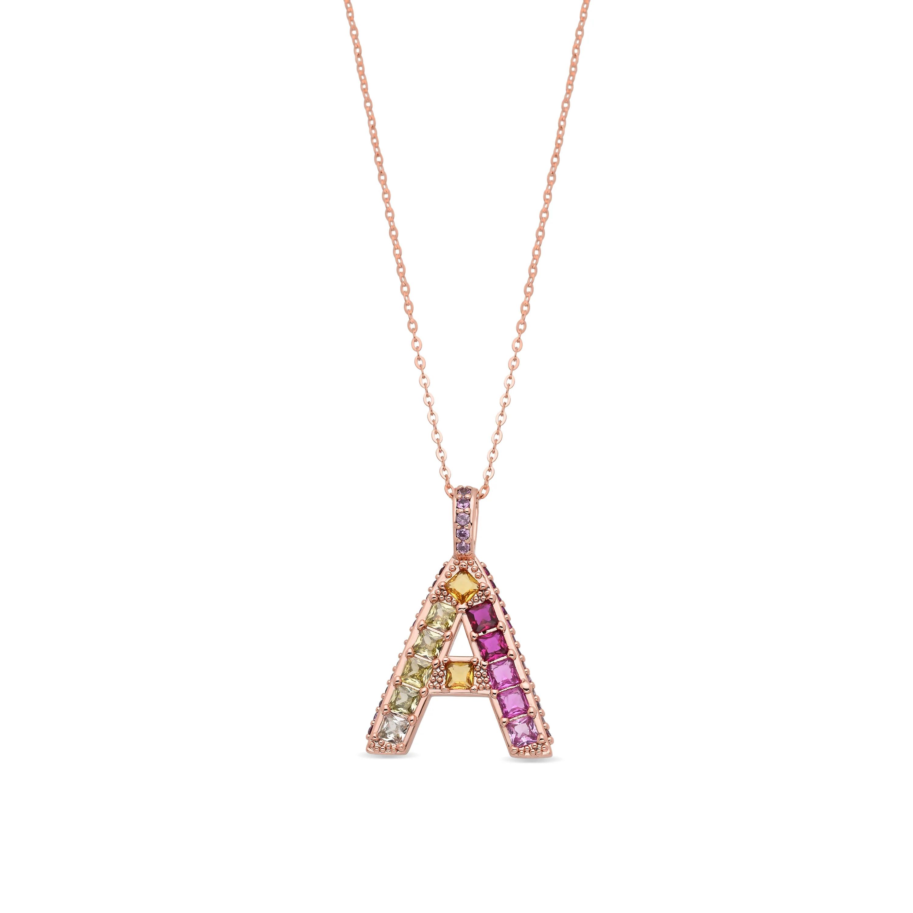 Collar Multicolor acabado oro rosa 18k - Alphabet - Image 5