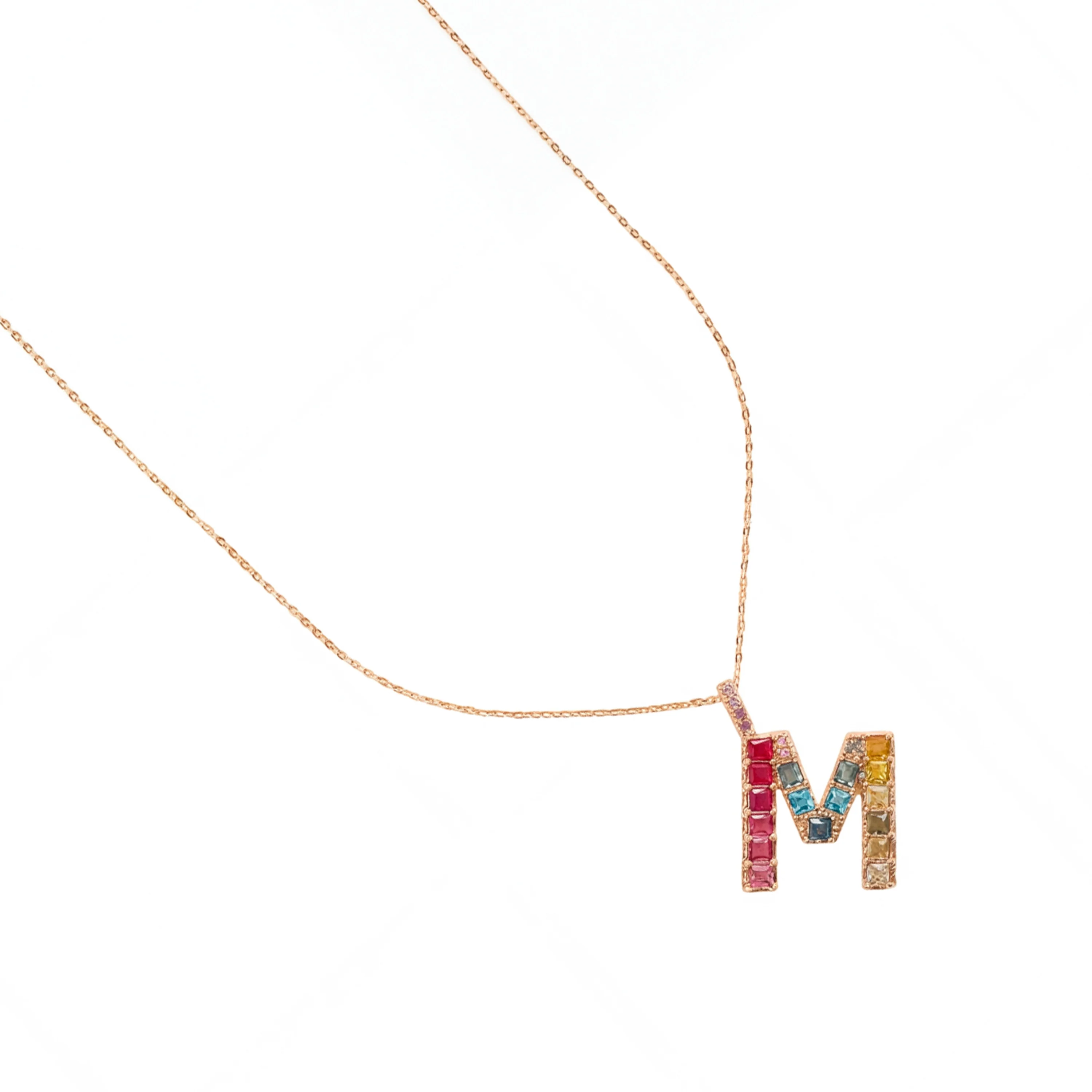 Collar Multicolor acabado oro rosa 18k - Alphabet - Image 7