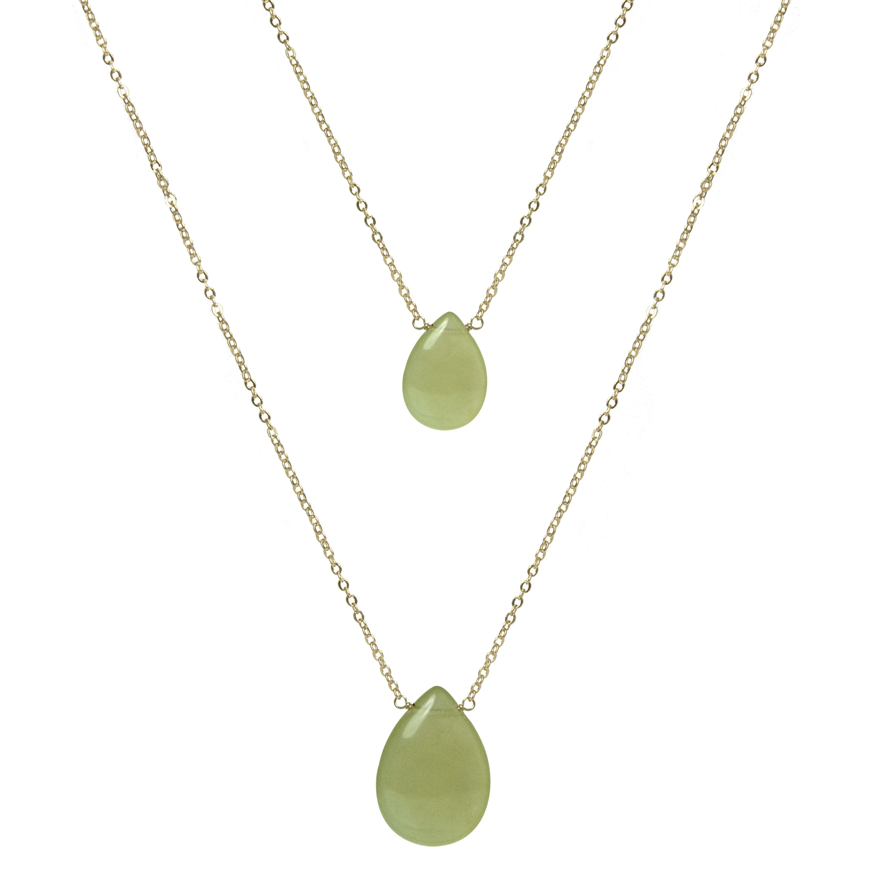 Collar de Jade Verde acabado en oro amarillo 18K - Abelia