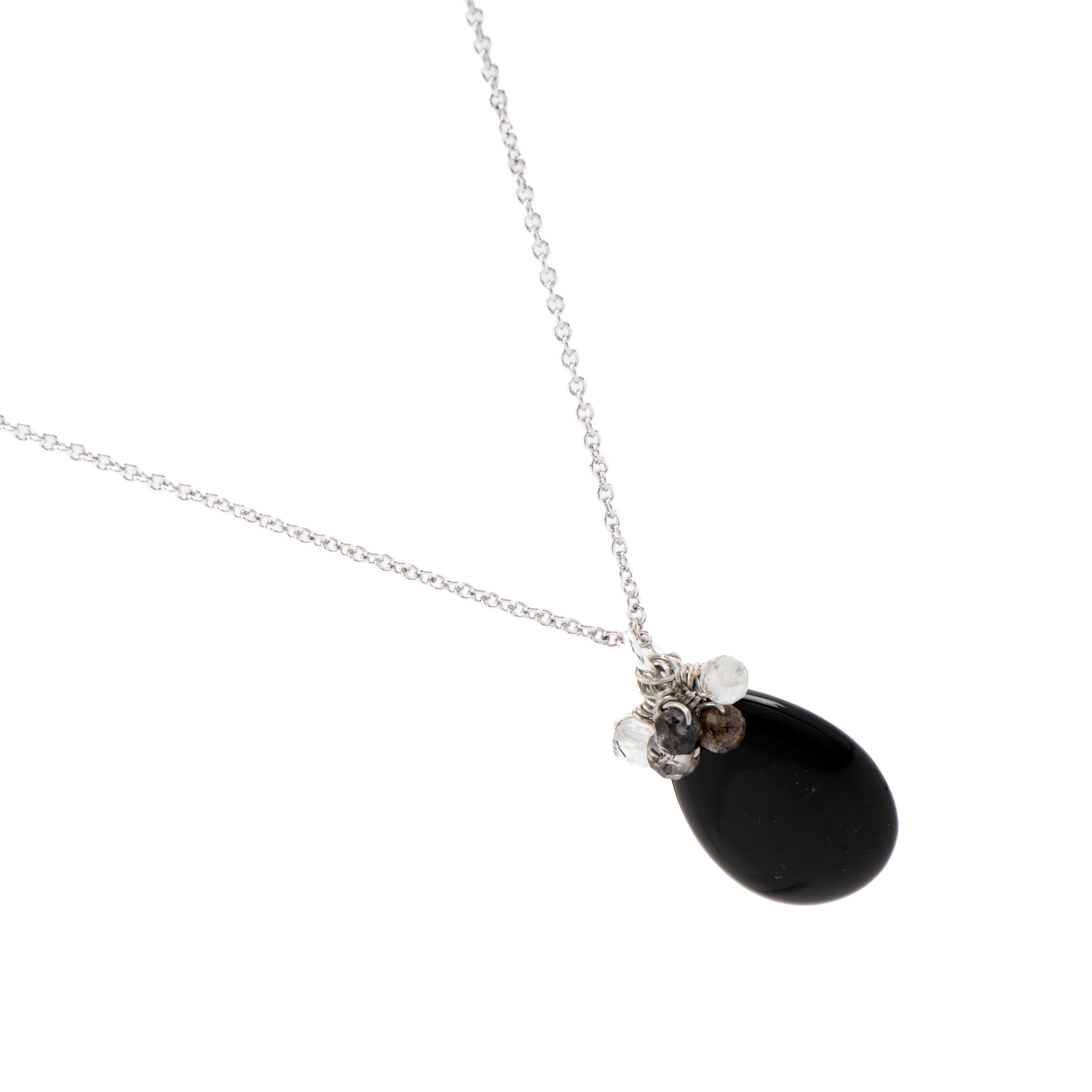 Collar de Onix acabado en rodio - Adak - Image 3