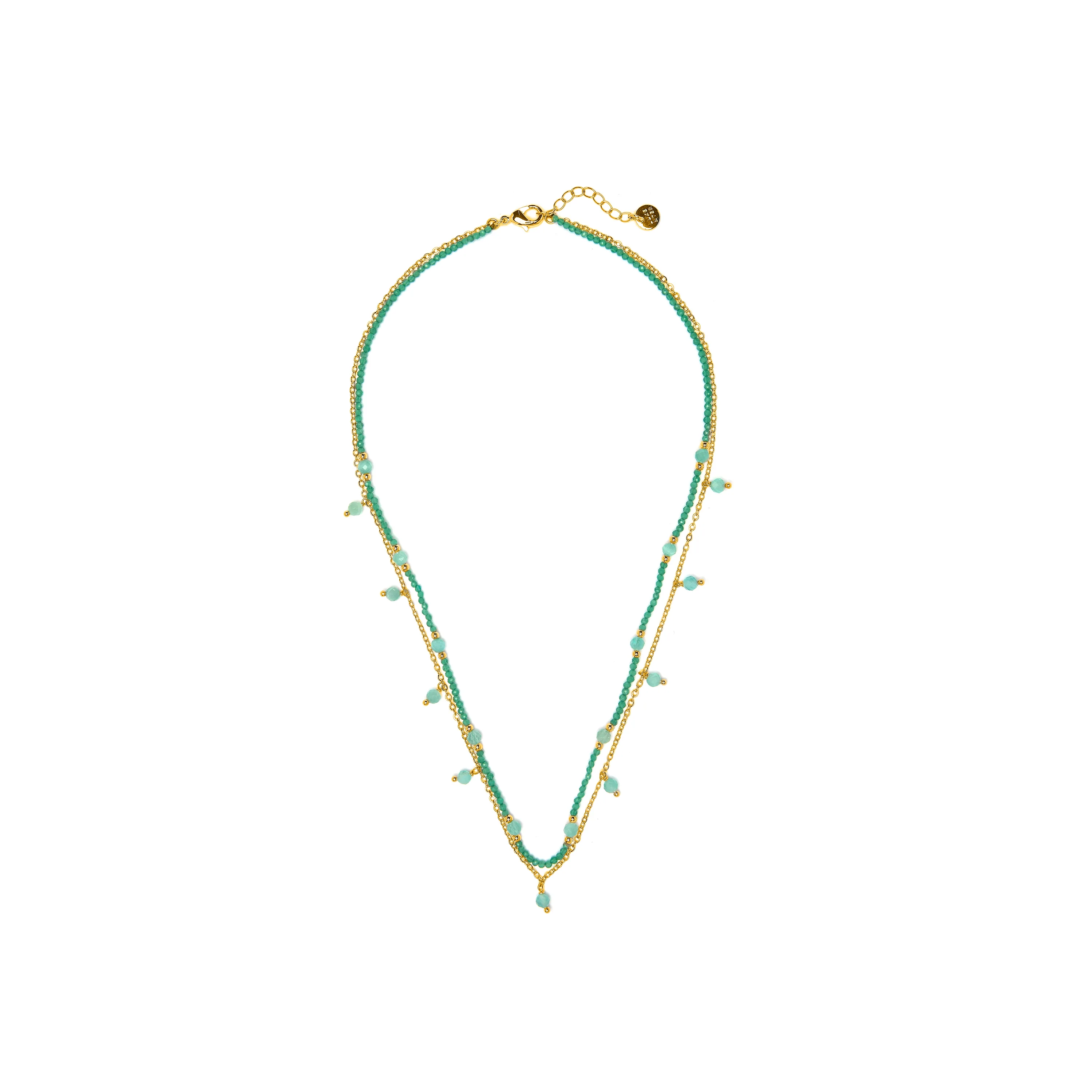 Collar de Cristal Verde acabado en oro amarillo 18k - Aira - Image 3