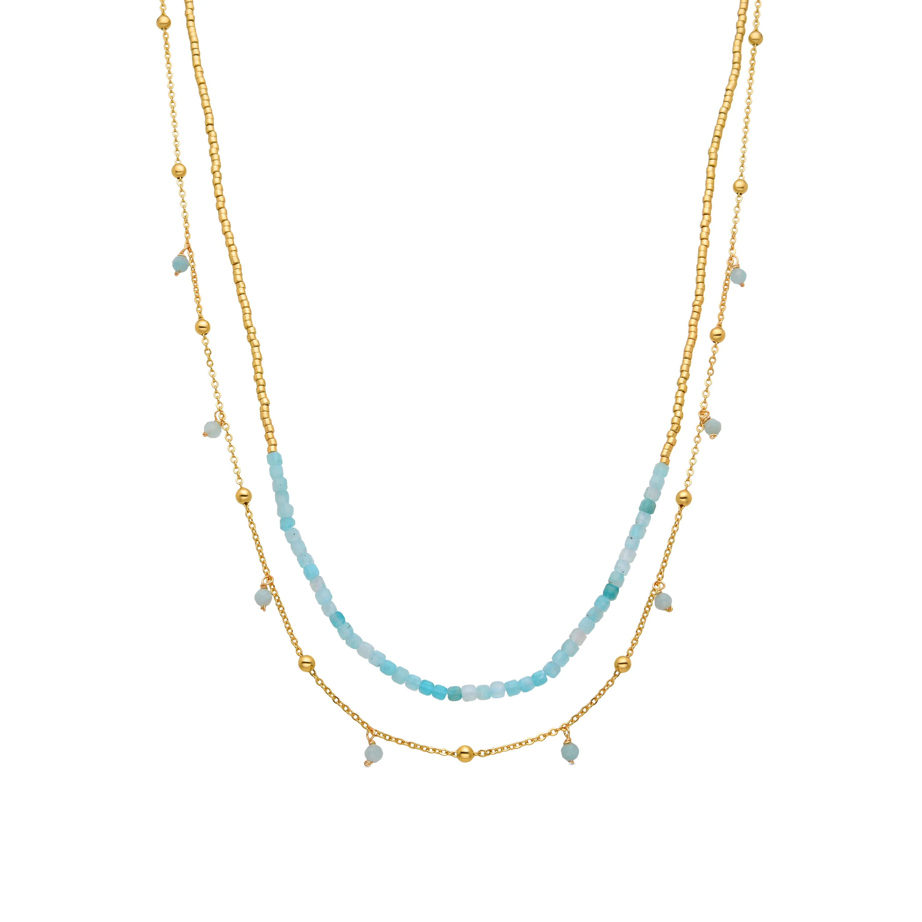 Collar de Turquesa acabado en oro amarillo 18K - Akya