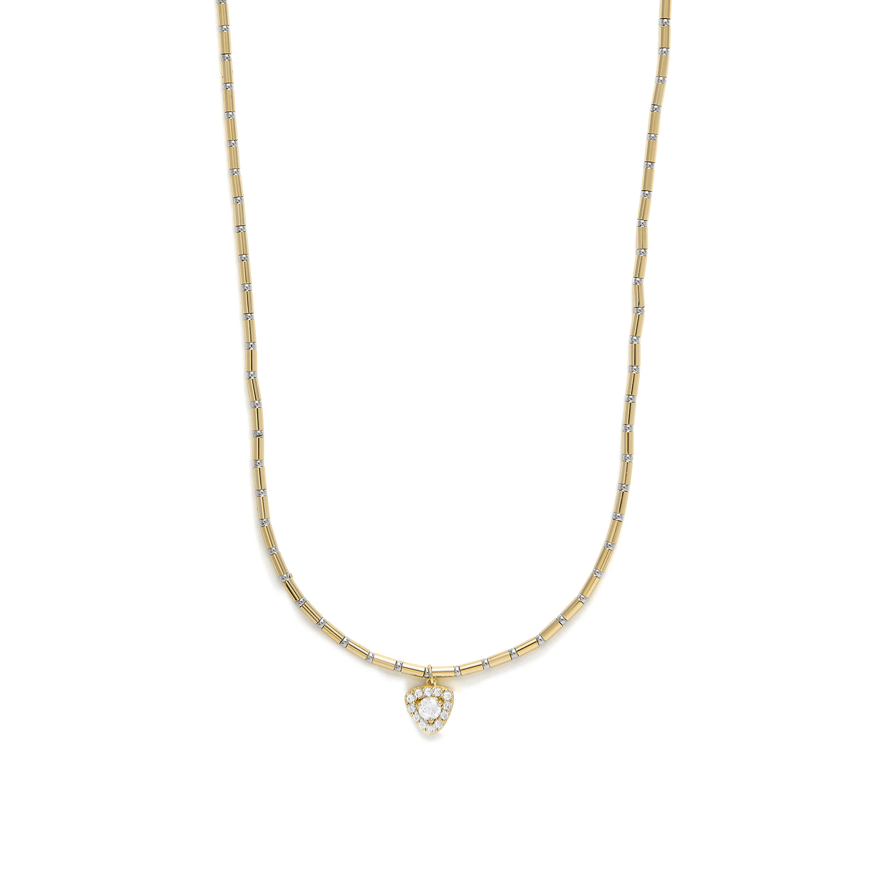 Collar de Plata de Ley 925 y Circonita Brillante acabado en oro amarillo 18k - Aldra