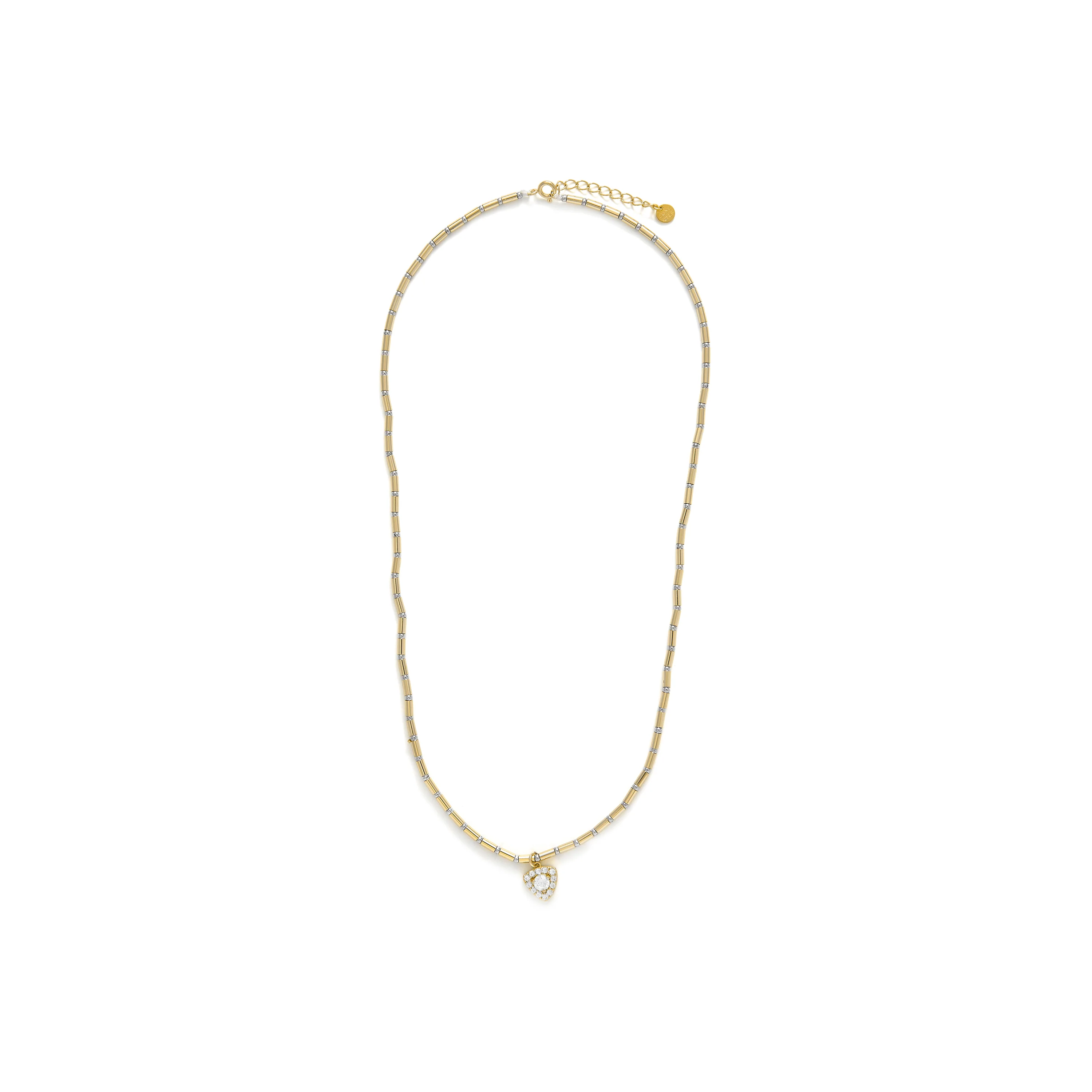 Collar de Plata de Ley 925 y Circonita Brillante acabado en oro amarillo 18k - Aldra - Image 3