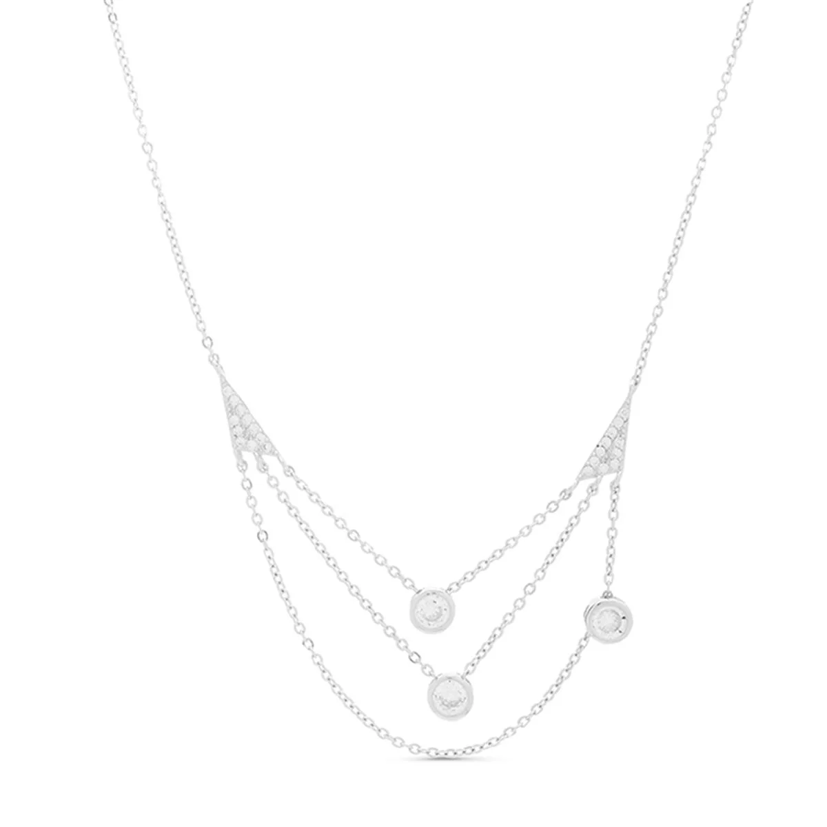 Collar Aldrich plata y circonita brillante - Aldrich BLANCO