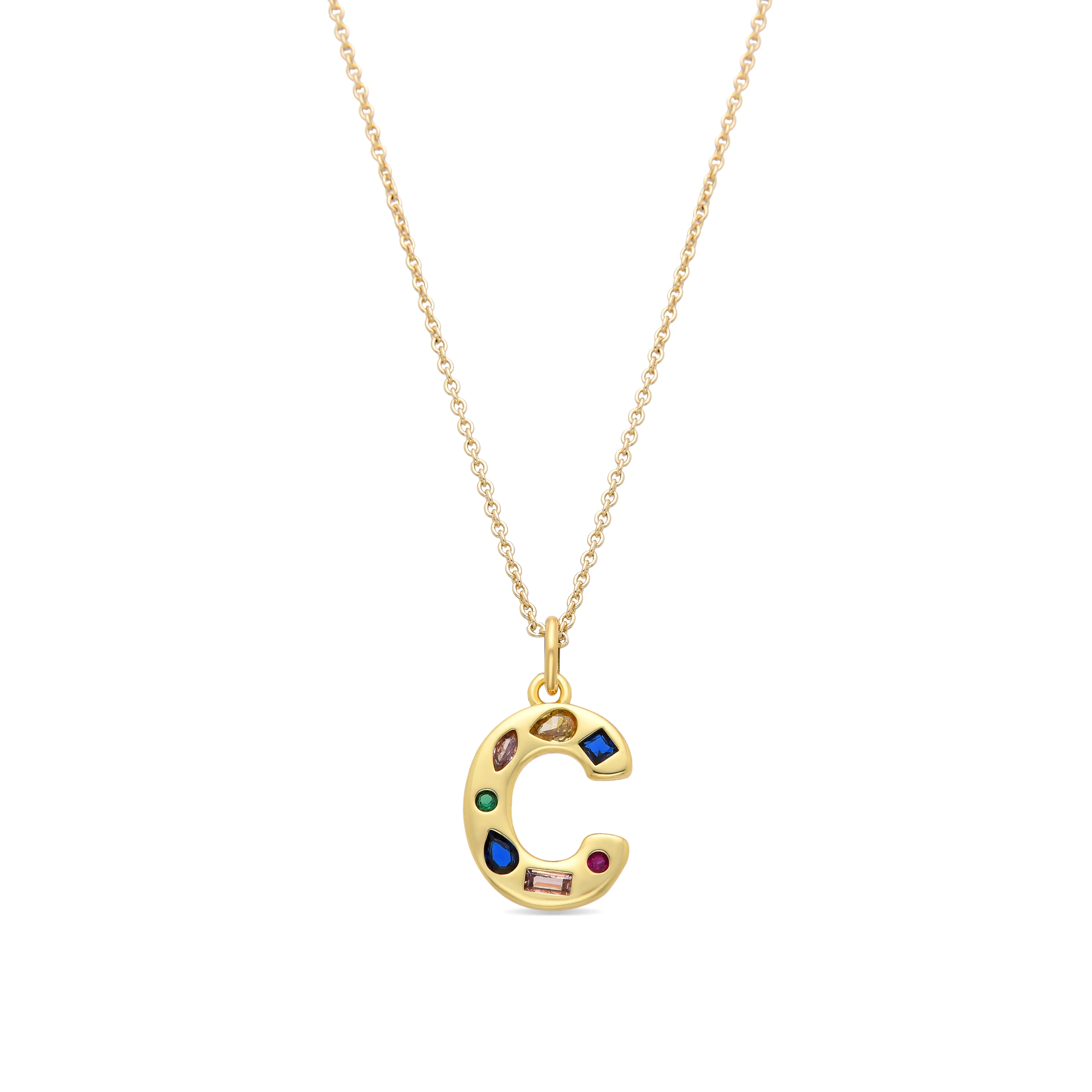 Collar con Circonita Multicolor acabado oro 18k - Alphabet - Image 6