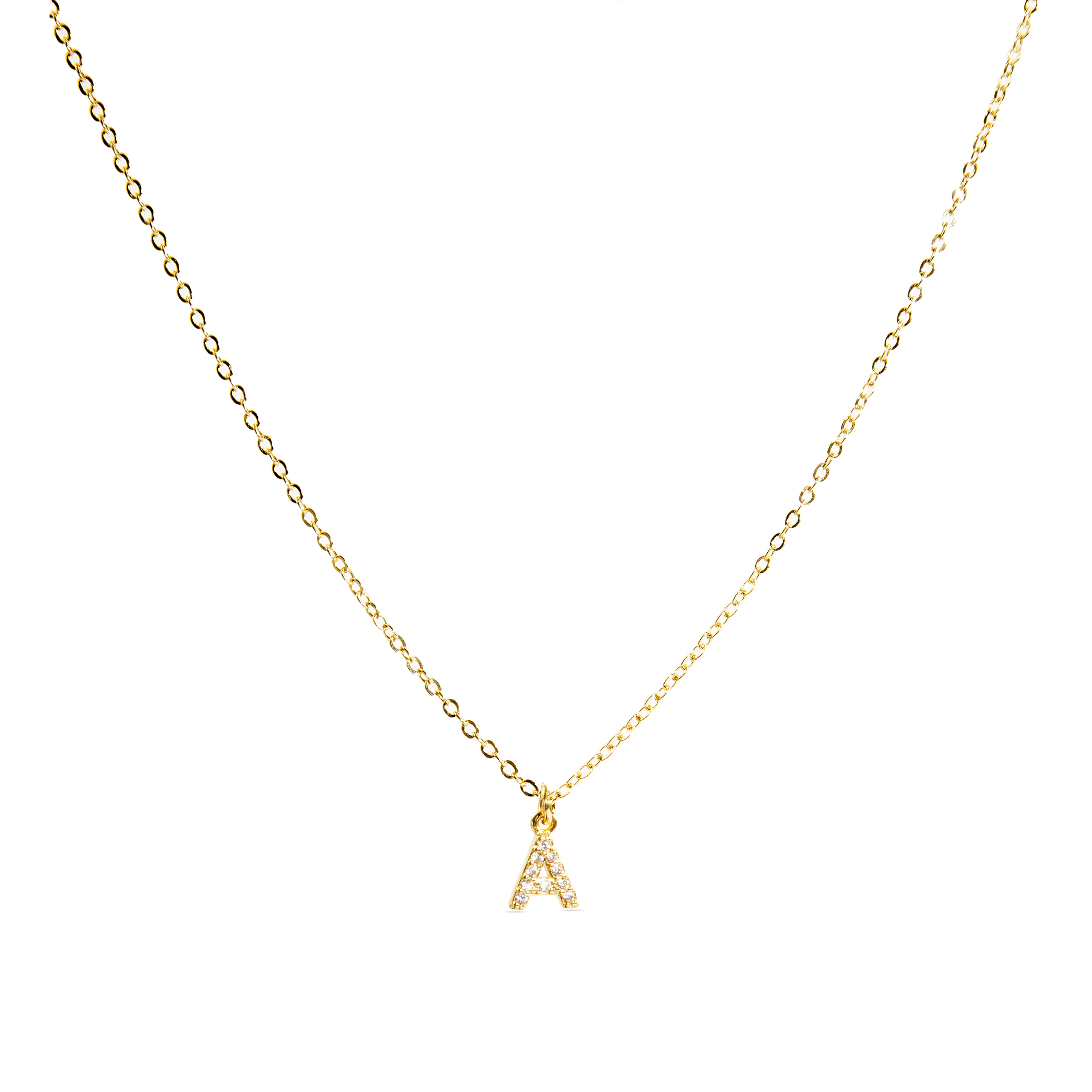 Collar con Circonita Brillante acabado oro 18k - Alphabet - Image 3