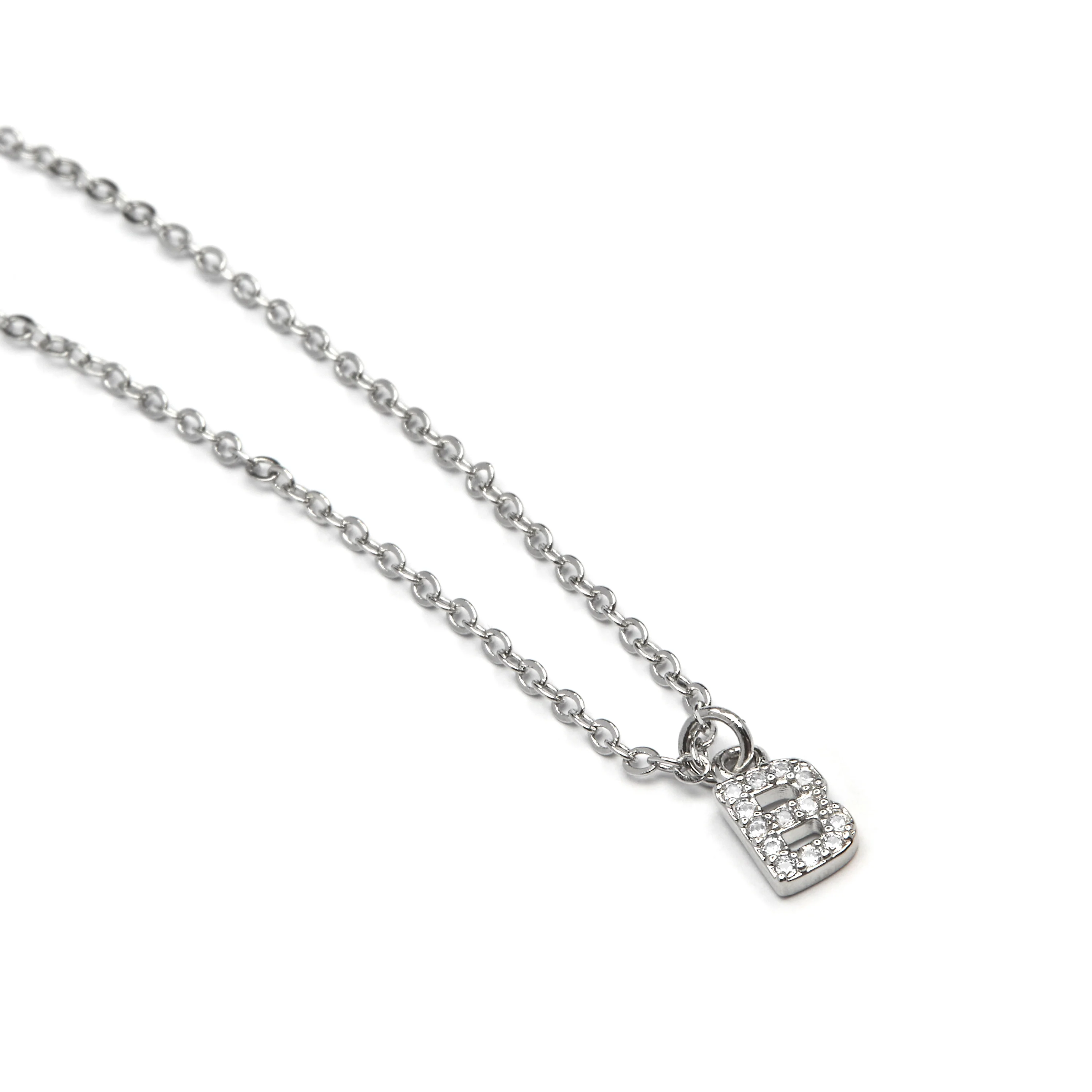 Collar con Circonita Brillante acabado plata - Alphabet - Image 3