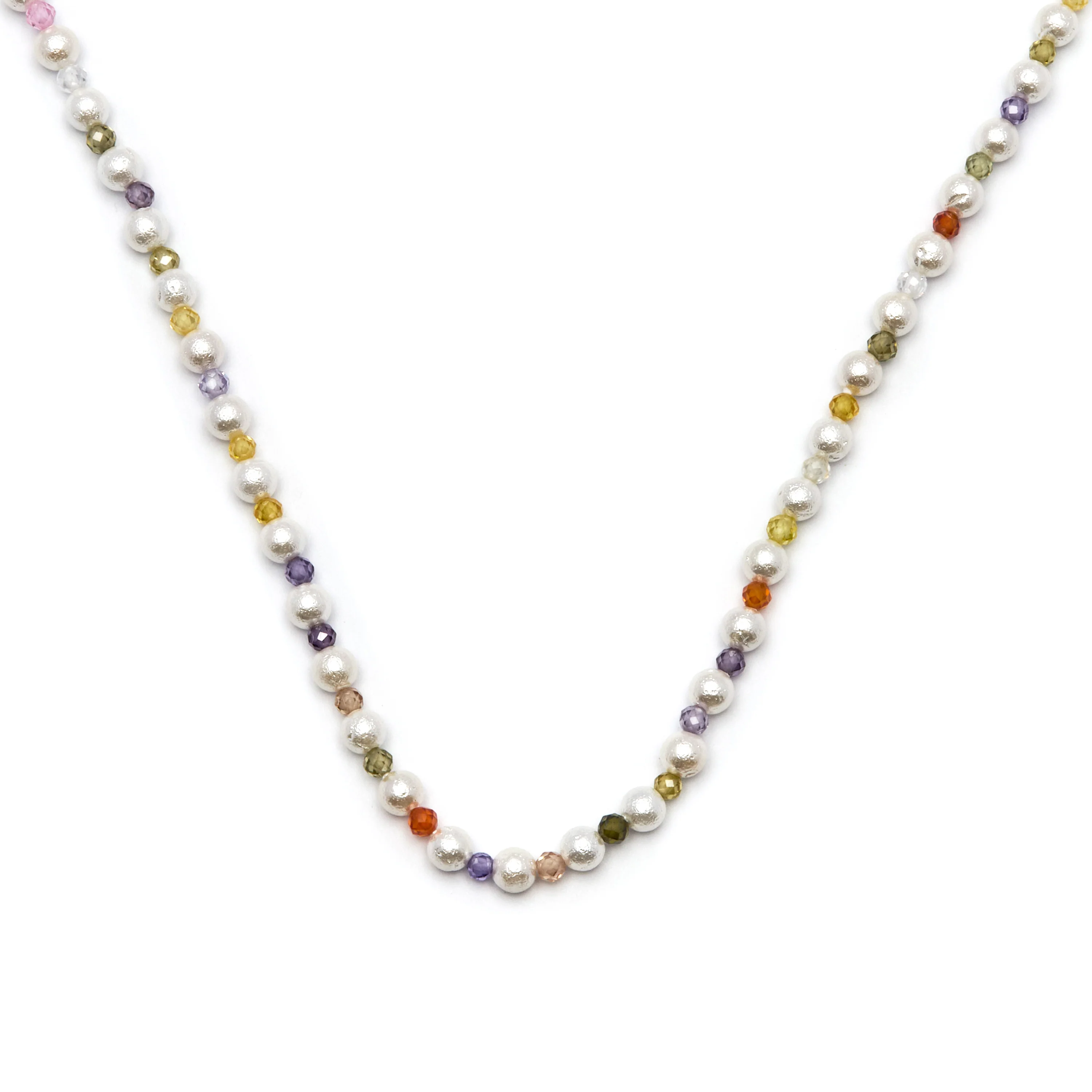 Collar de Cristal Multicolor acabado en oro amarillo 18K - Amio