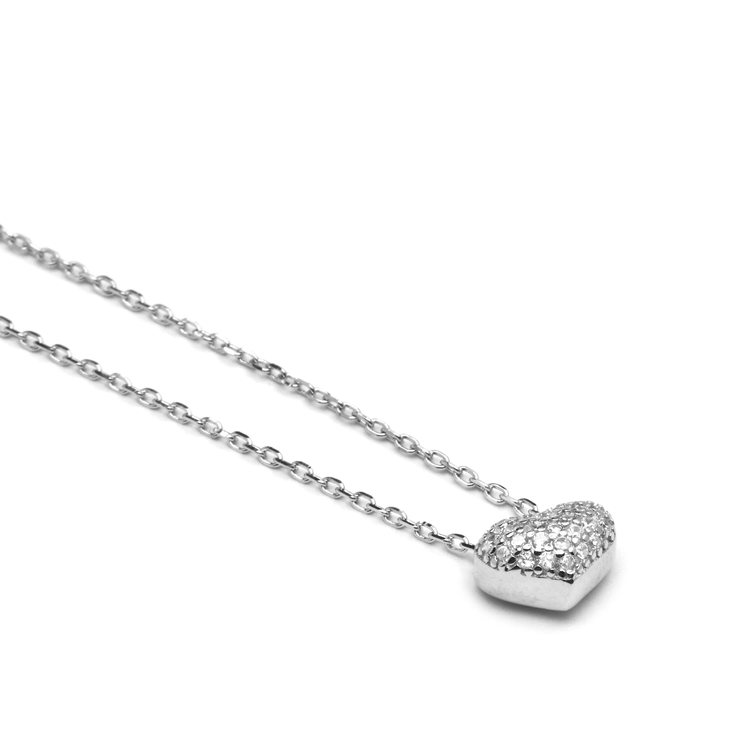 Collar de Plata de Ley 925 con Circonita Brillante acabado en rodio - Amor - Image 4