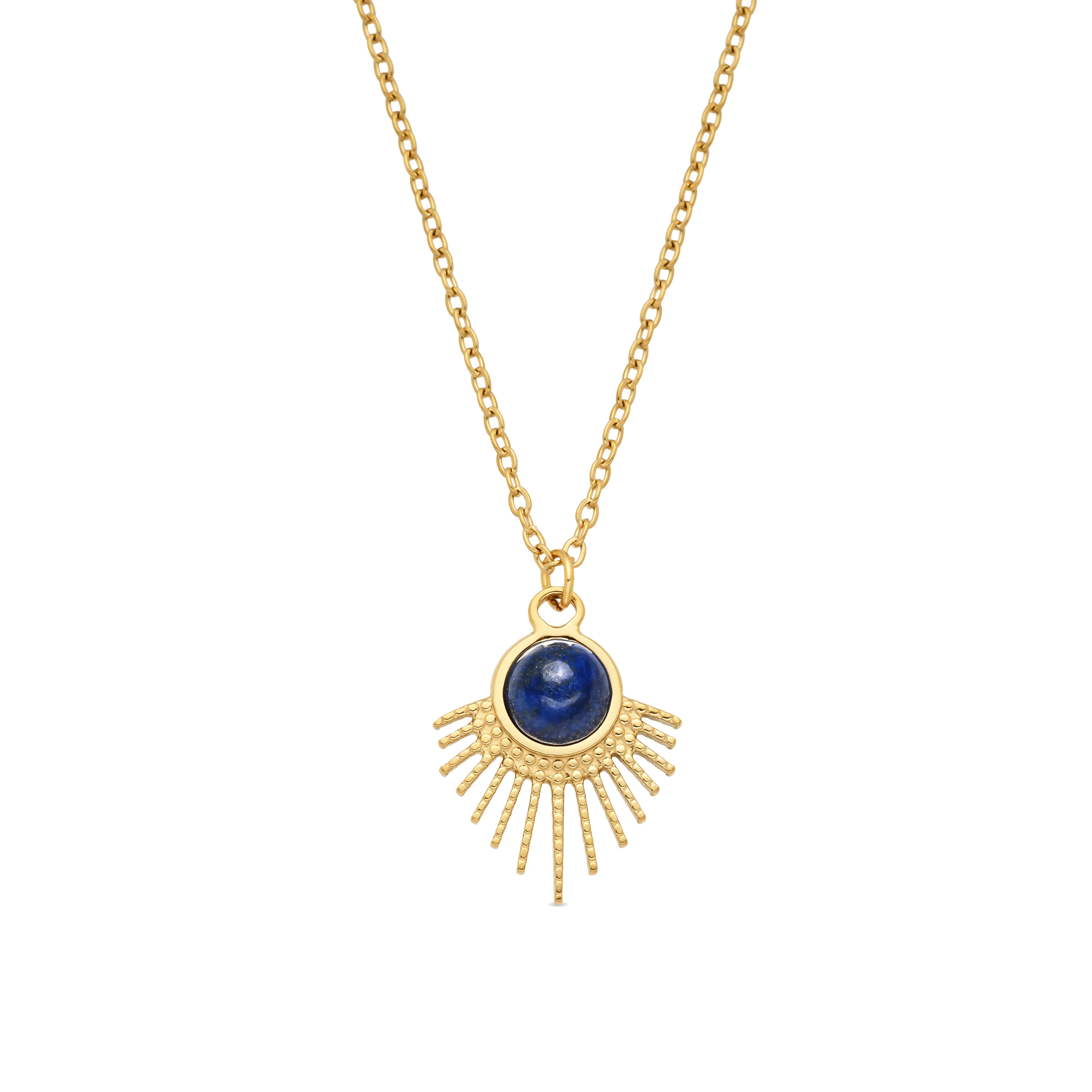 Collar de Lapislazuli Natural acabado en oro amarillo 18k - Ankyo