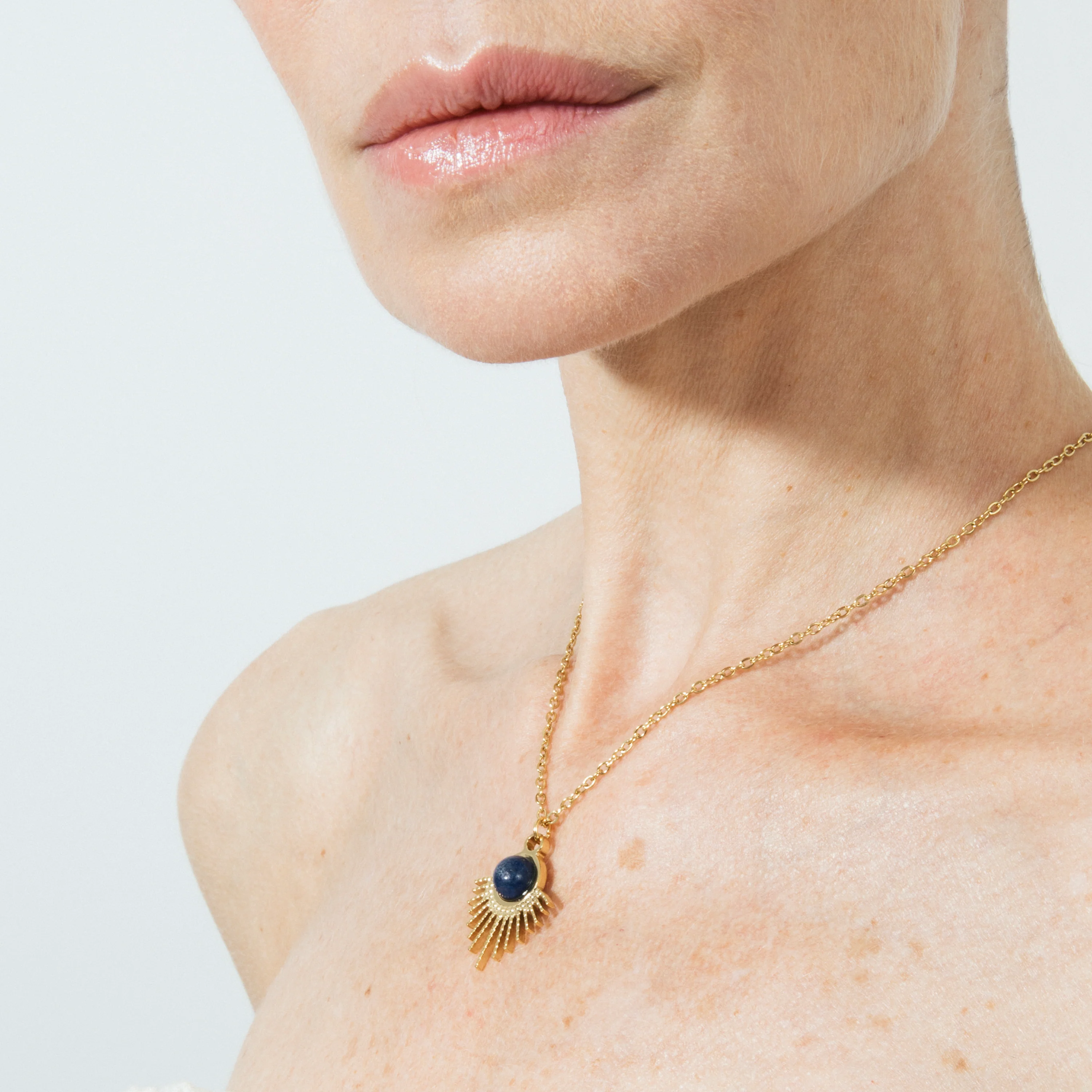 Collar de Lapislazuli Natural acabado en oro amarillo 18k - Ankyo - Image 4