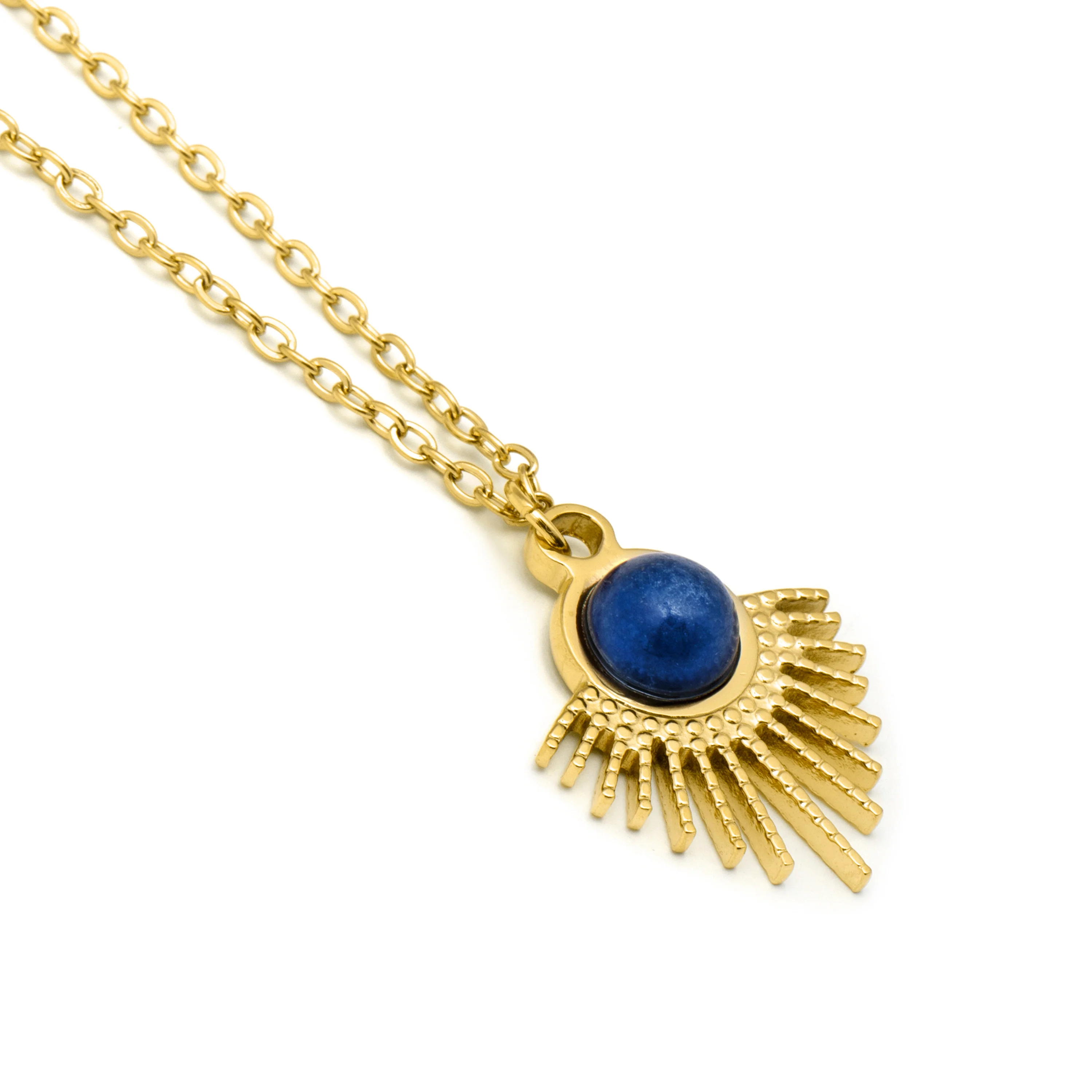 Collar de Lapislazuli Natural acabado en oro amarillo 18k - Ankyo - Image 5