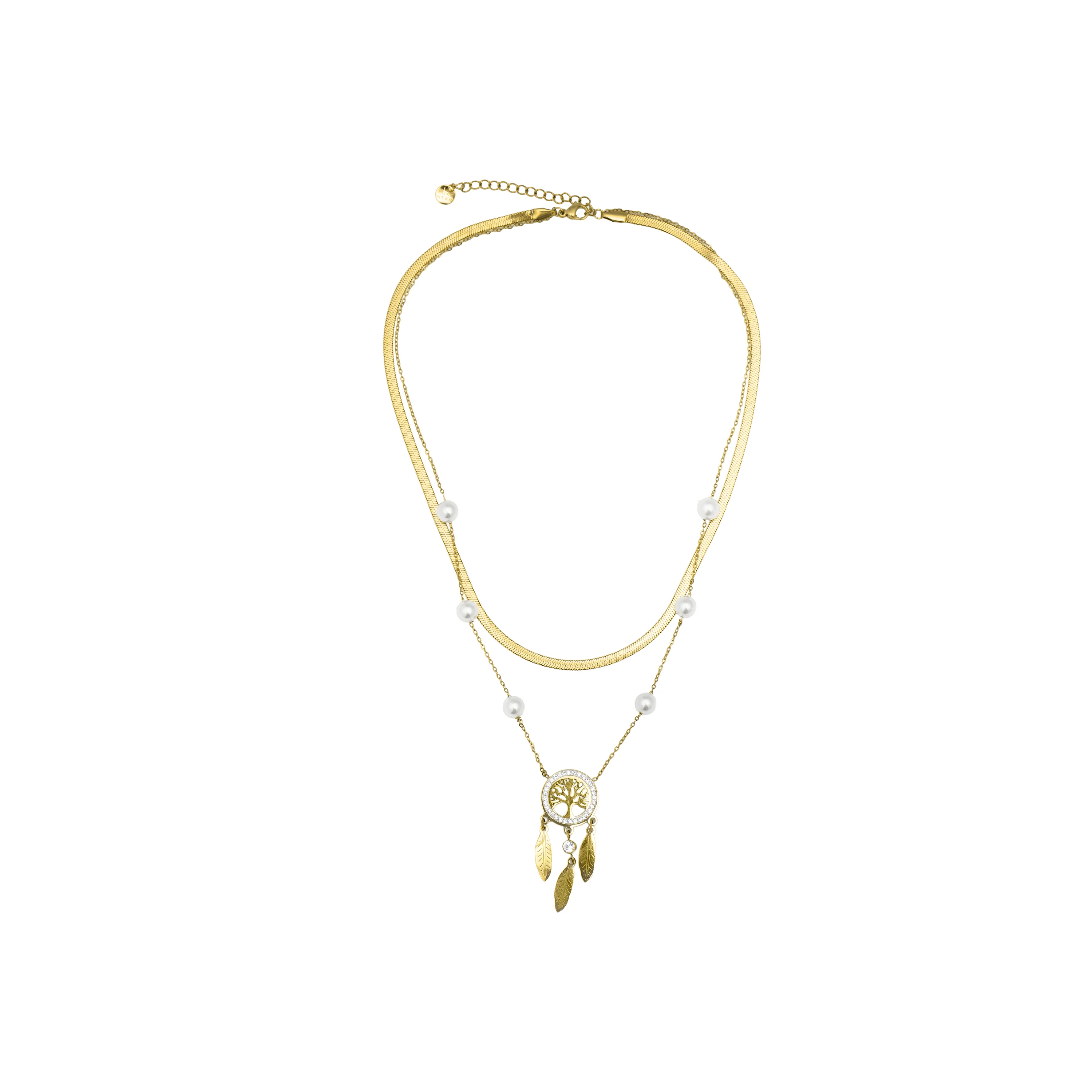 Collar de Perla Blanca acabado en oro amarillo 18k - Anthori - Image 2