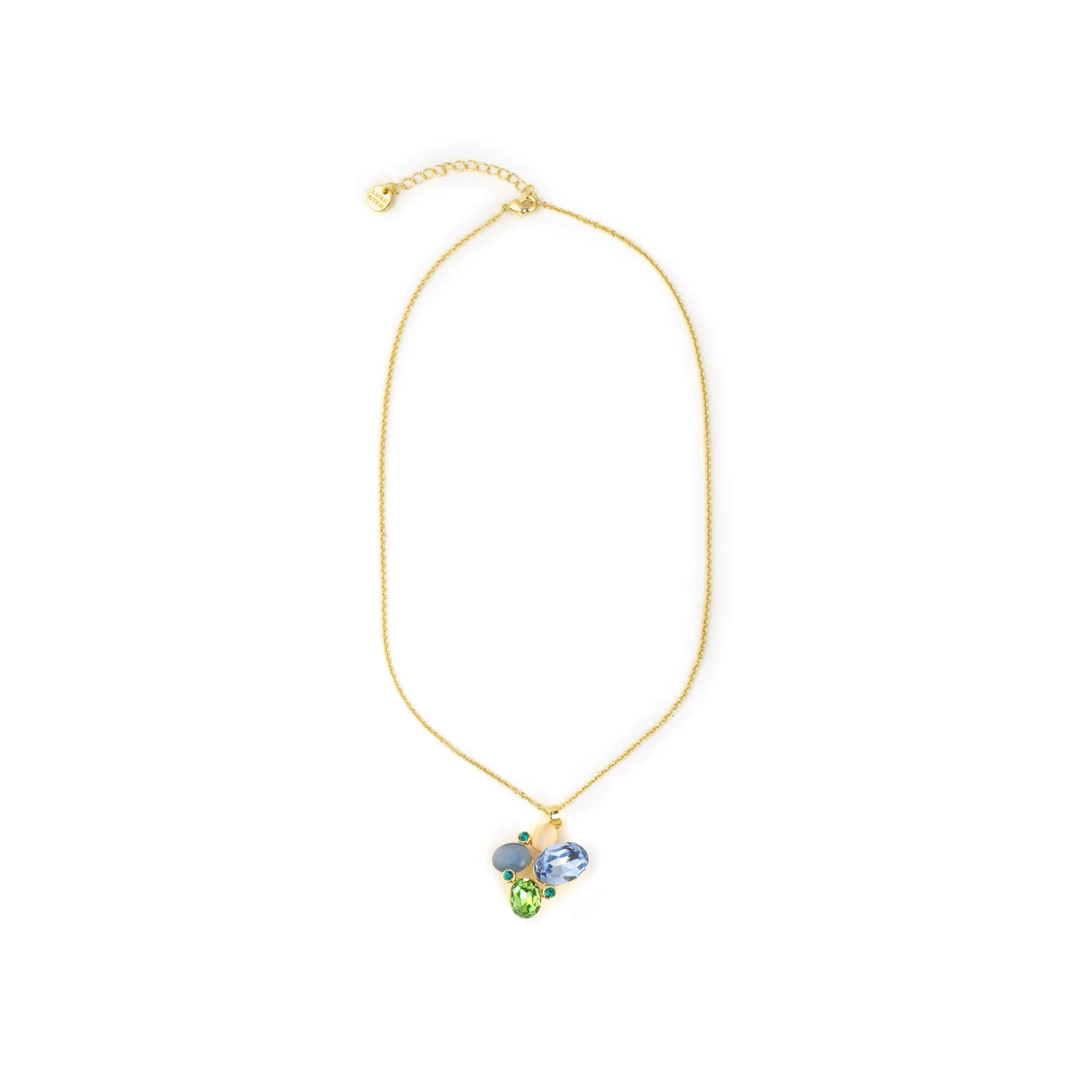 Collar de Ojo de Gato Azul acabado en oro amarillo 18k - Anxobu - Image 3