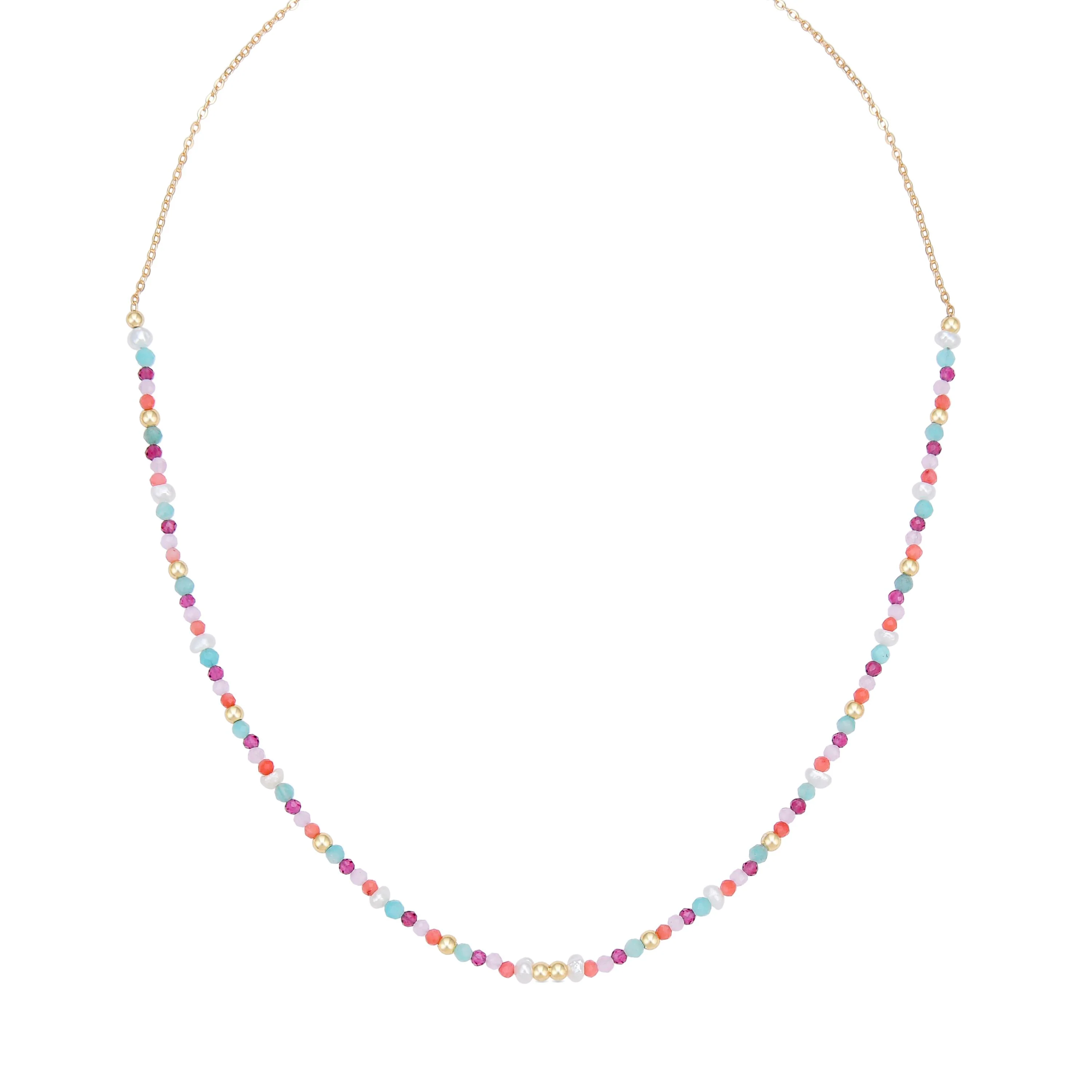 Collar de Plata de Ley 925 con Cuarzo Hidrotermal Naranja acabado en oro amarillo 18K - Asvorg