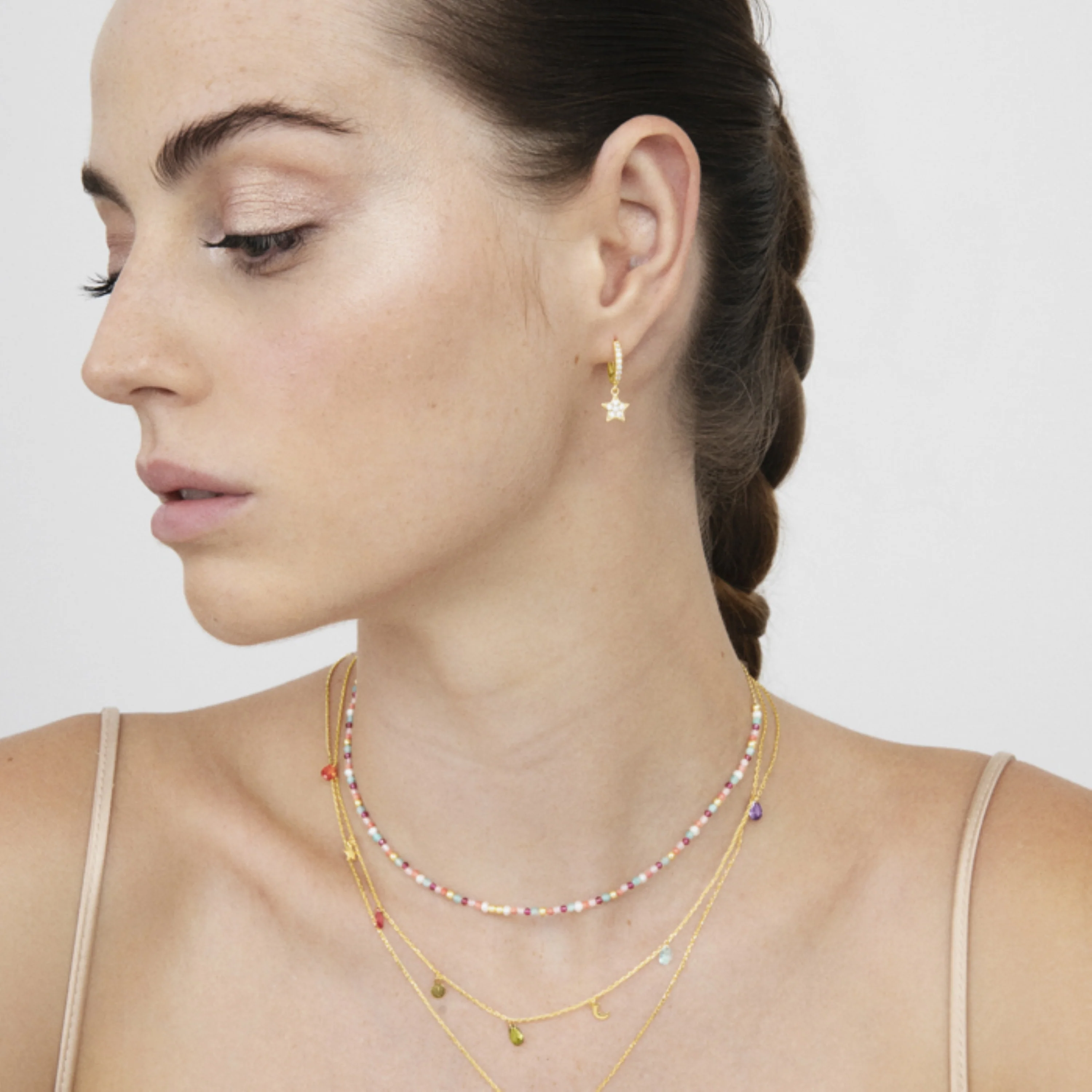 Collar de Plata de Ley 925 con Cuarzo Hidrotermal Naranja acabado en oro amarillo 18K - Asvorg - Image 2