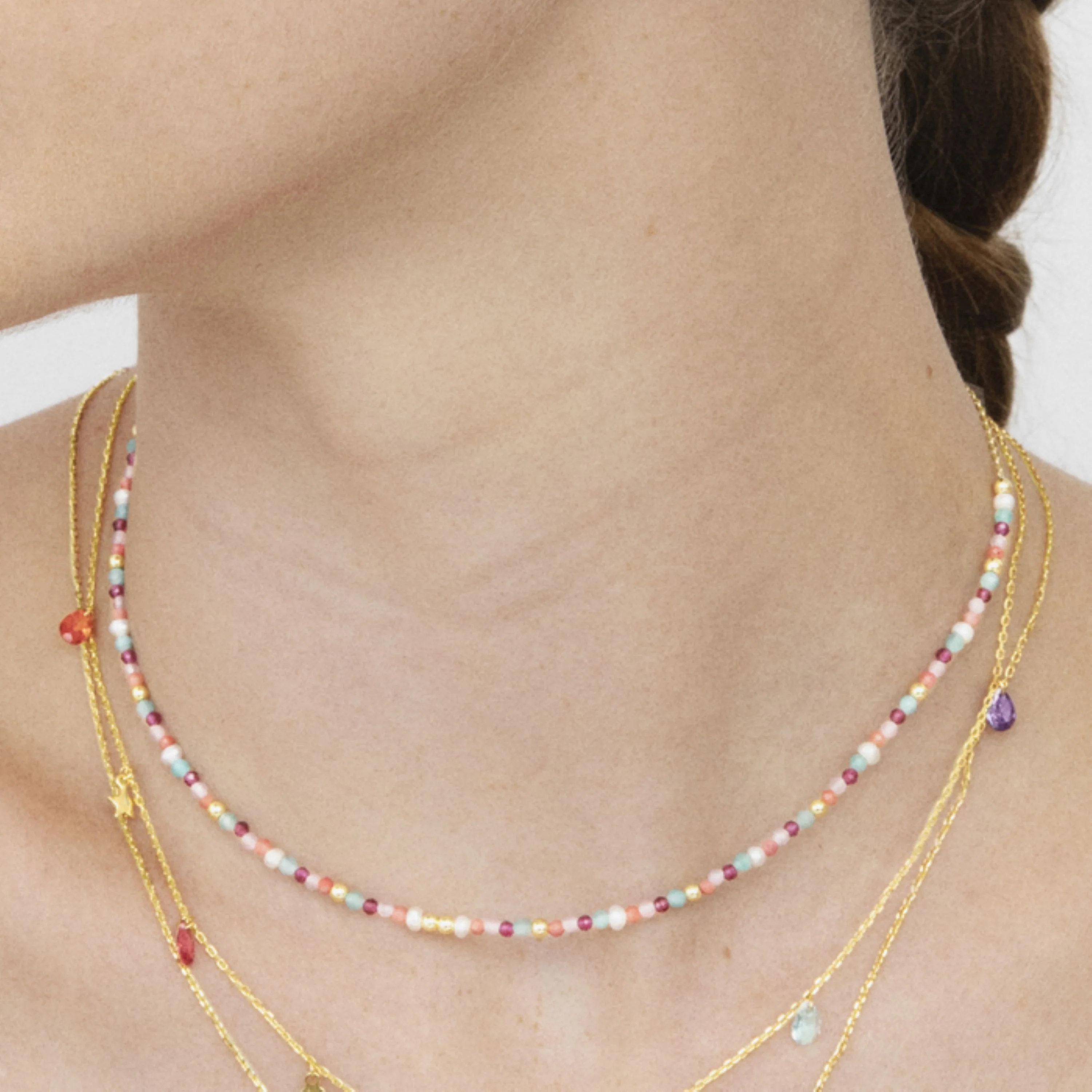 Collar de Plata de Ley 925 con Cuarzo Hidrotermal Naranja acabado en oro amarillo 18K - Asvorg - Image 4