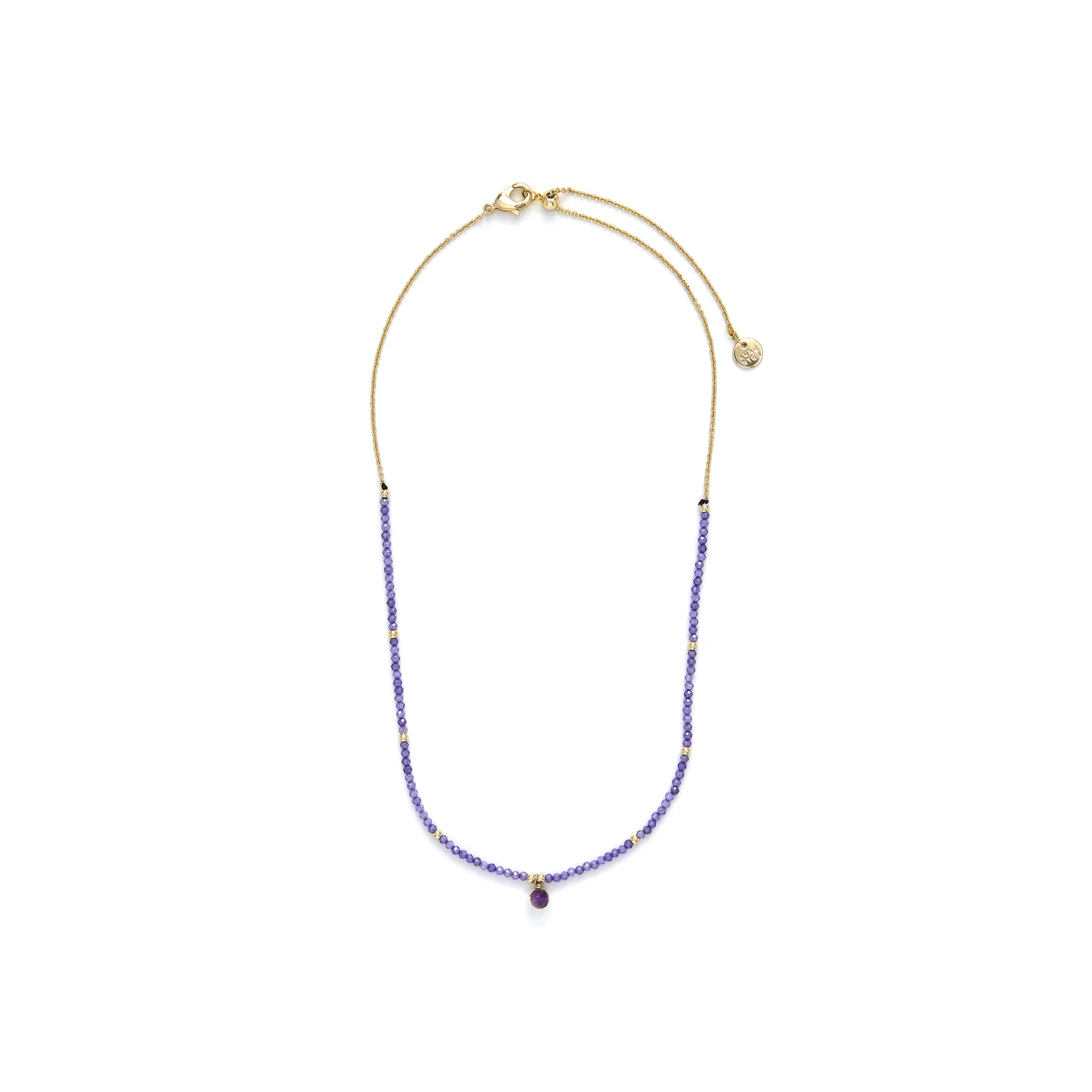 Collar de Circonita Amatista acabado en oro amarillo 18K - Athat - Image 3