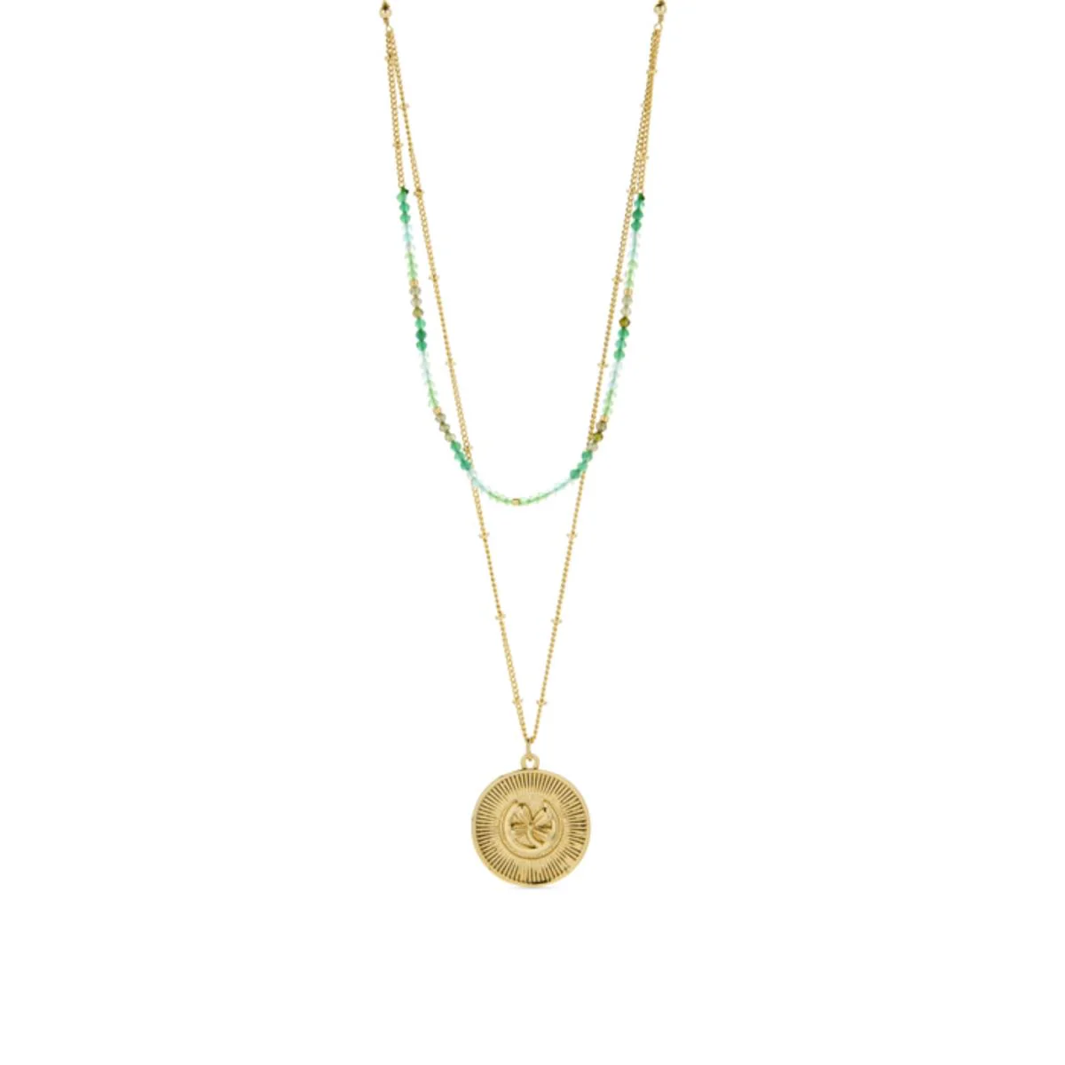 Collar Awabi acabado en Oro amarillo de 18 Kts. - Awabi VERDE