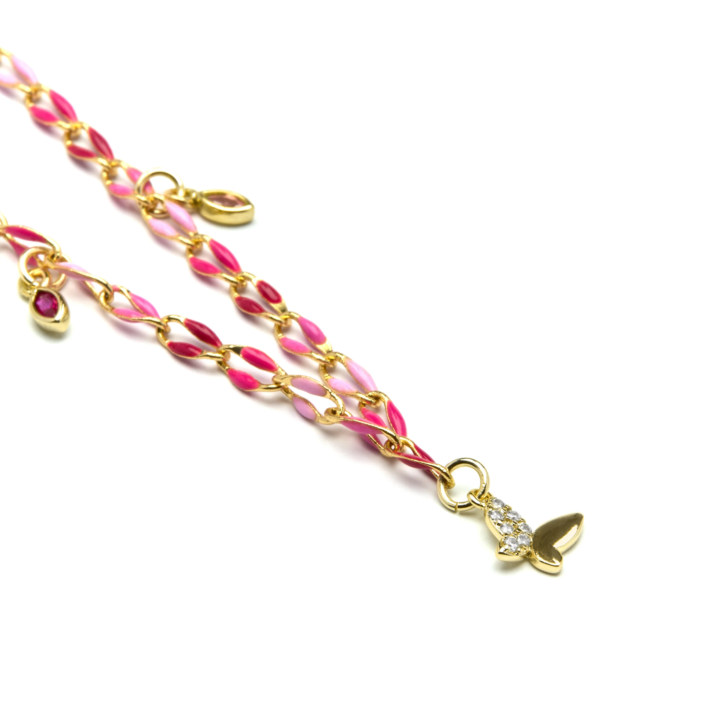 Collar de Plata de Ley 925 y Lacado Rosa acabado oro amarillo de 18k - Axelon - Image 5