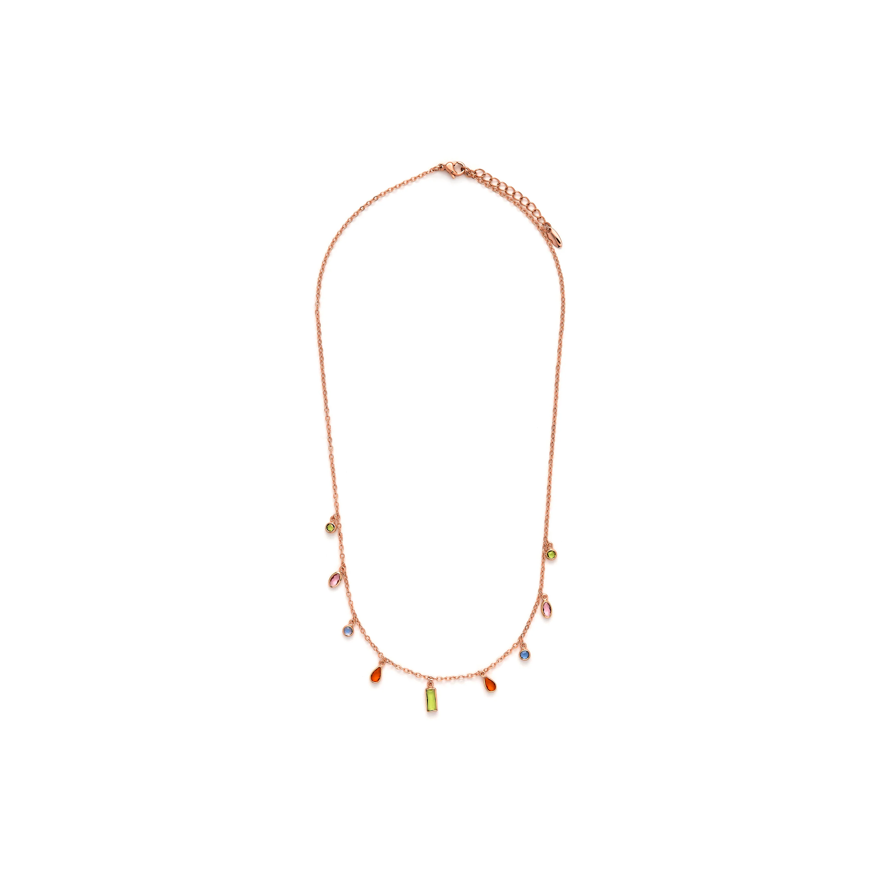 Collar de Circonita Multicolor acabado en oro amarillo de 18k - Ayisha - Image 3