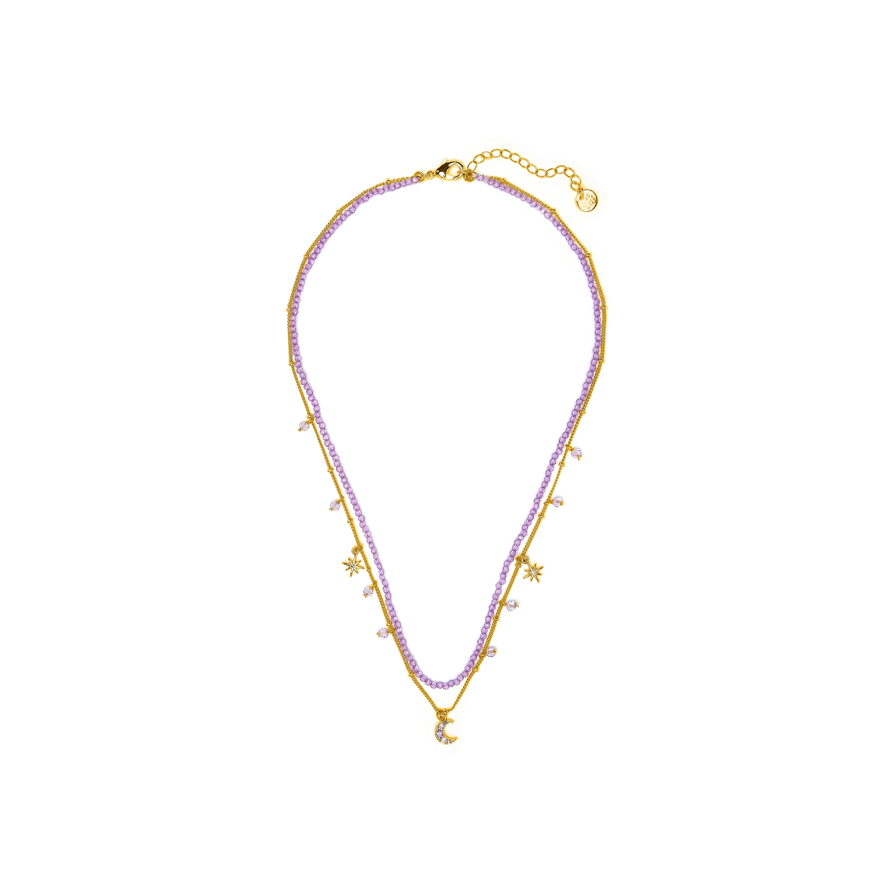 Collar de Cristal Morado acabado en oro amarillo 18k - Ayora - Image 3