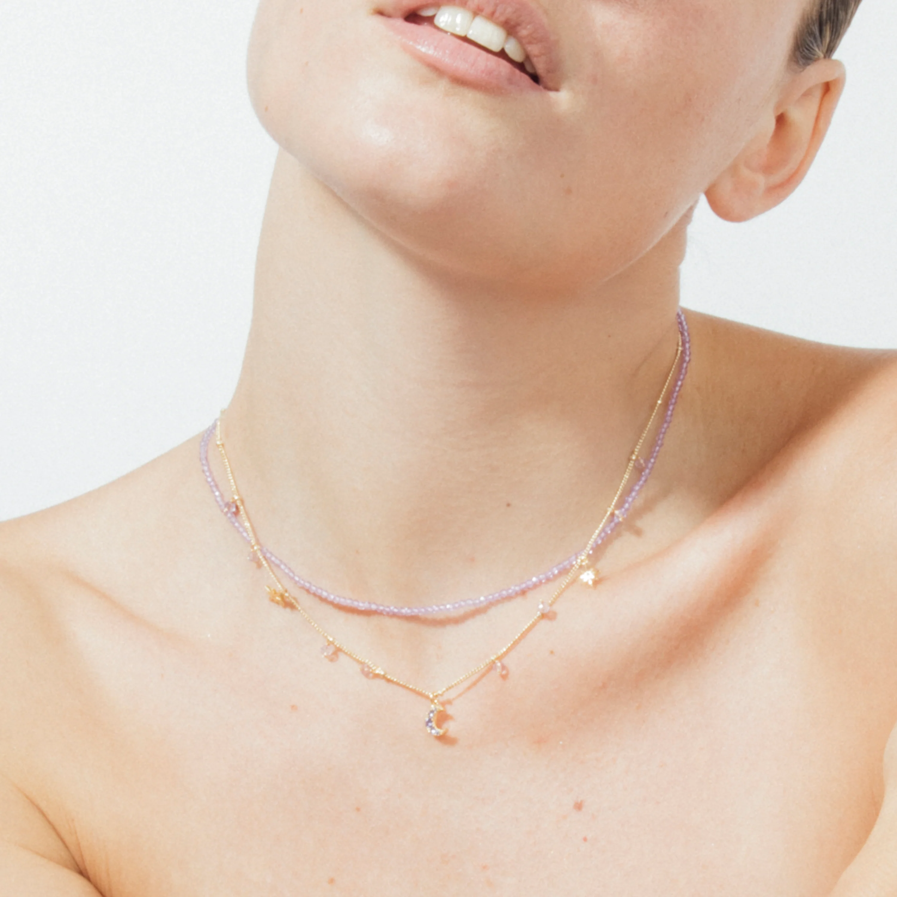 Collar de Cristal Morado acabado en oro amarillo 18k - Ayora - Image 4