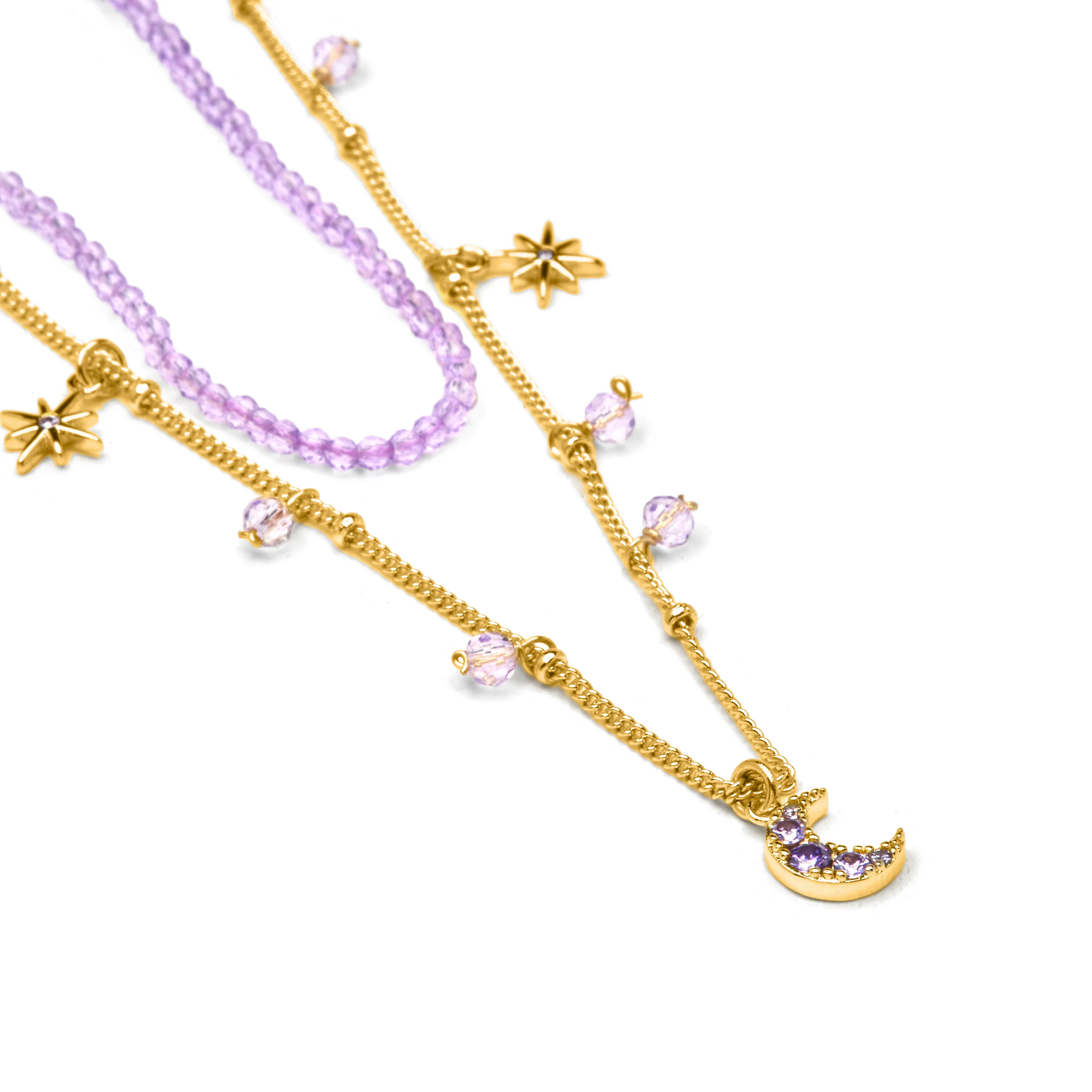 Collar de Cristal Morado acabado en oro amarillo 18k - Ayora - Image 5