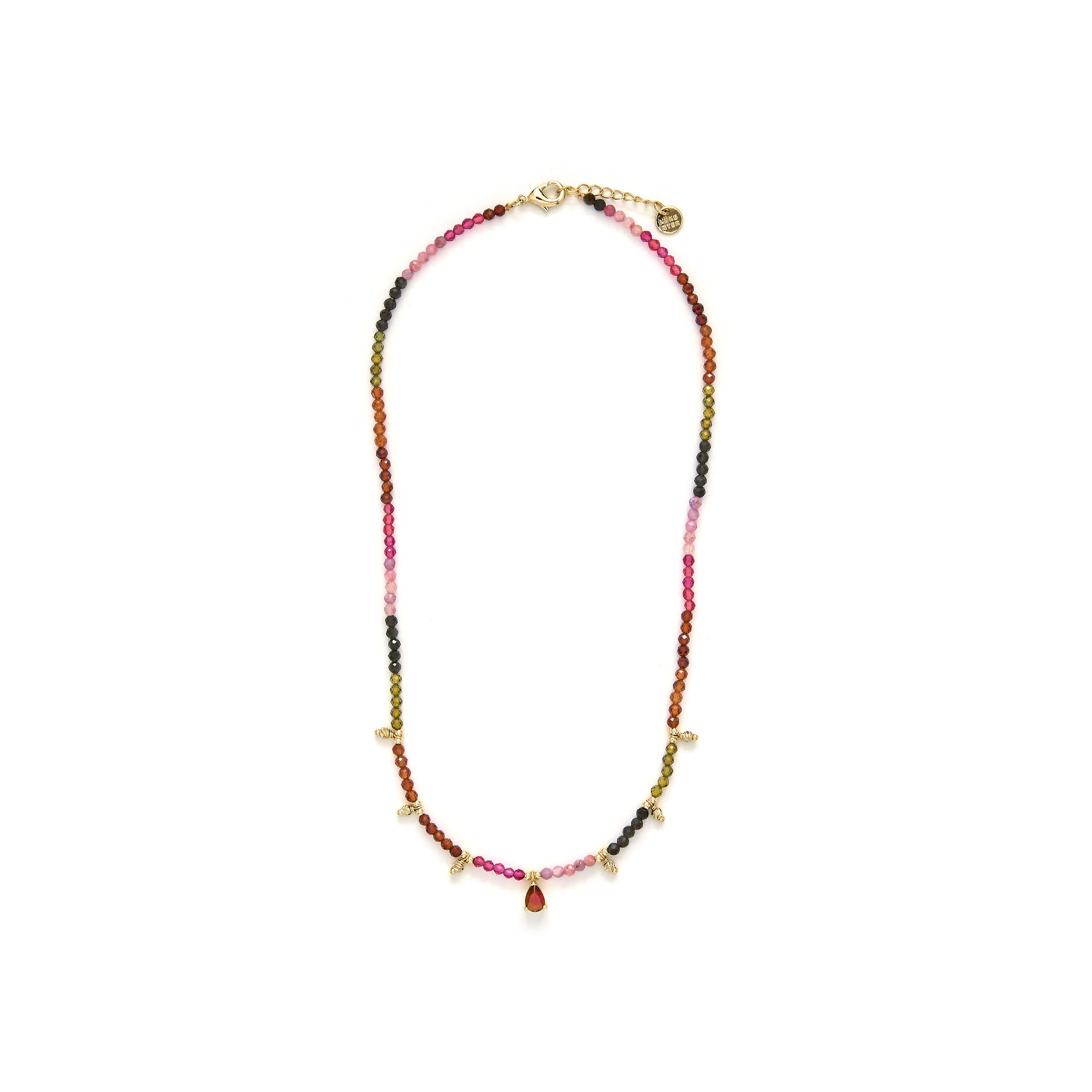 Collar de Turmalina Multicolor acabado en oro amarillo 18K - Baim - Image 3