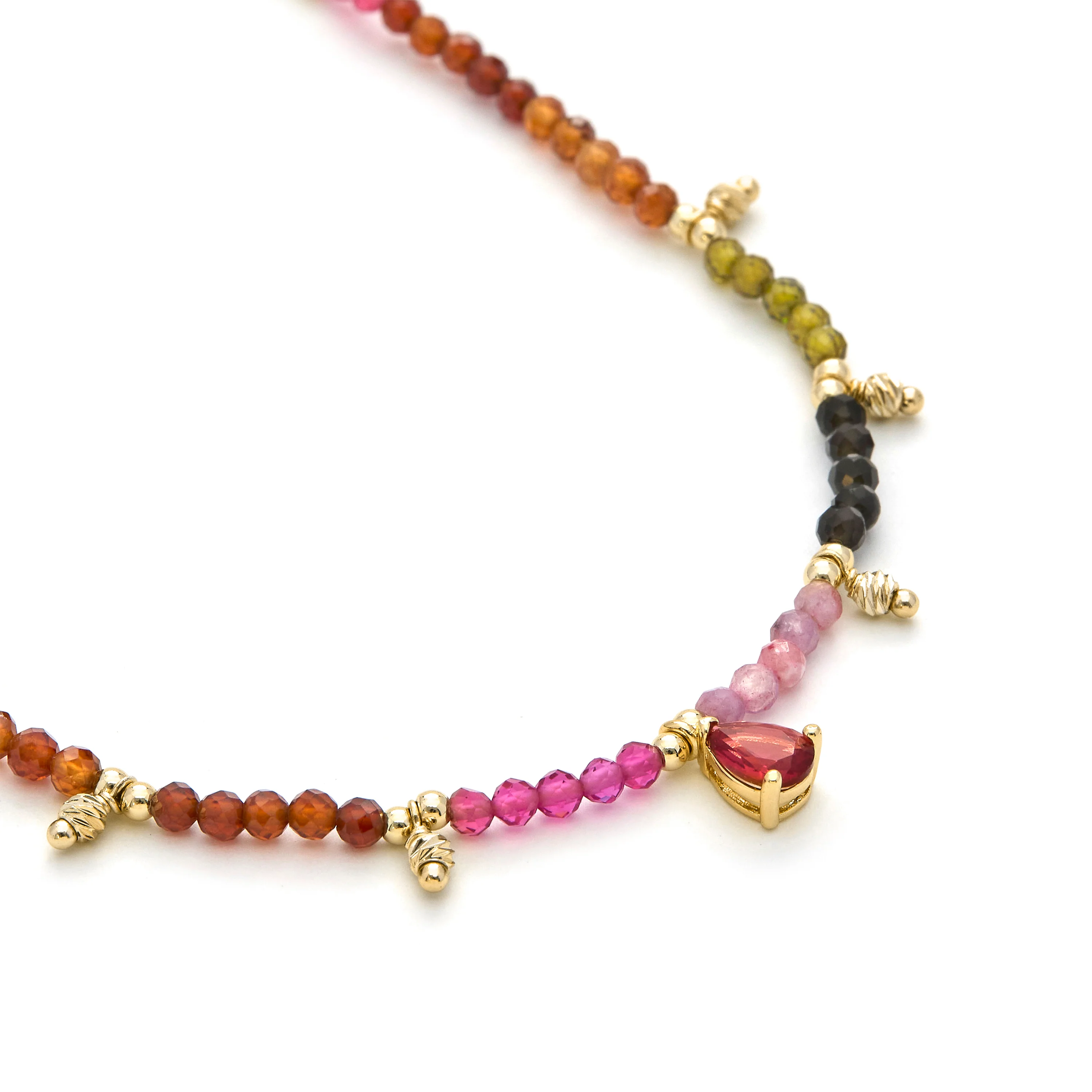 Collar de Turmalina Multicolor acabado en oro amarillo 18K - Baim - Image 5