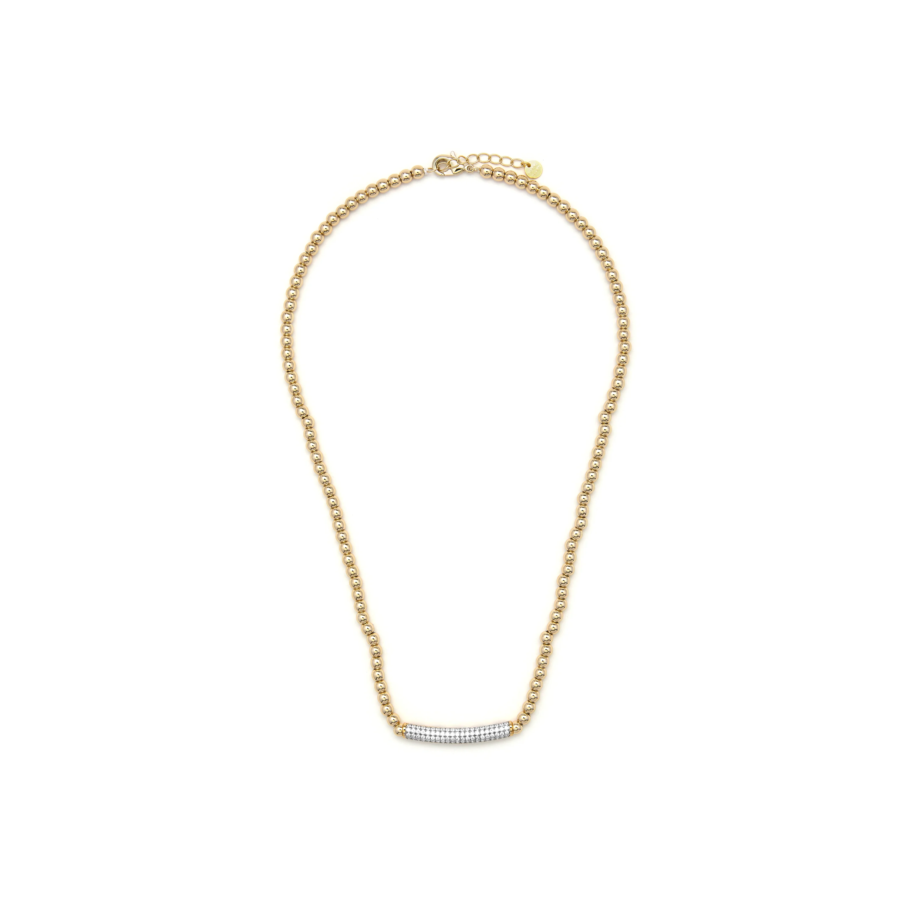 Collar con Circonita Brillante acabado en oro amarillo 18k - Basfri - Image 3