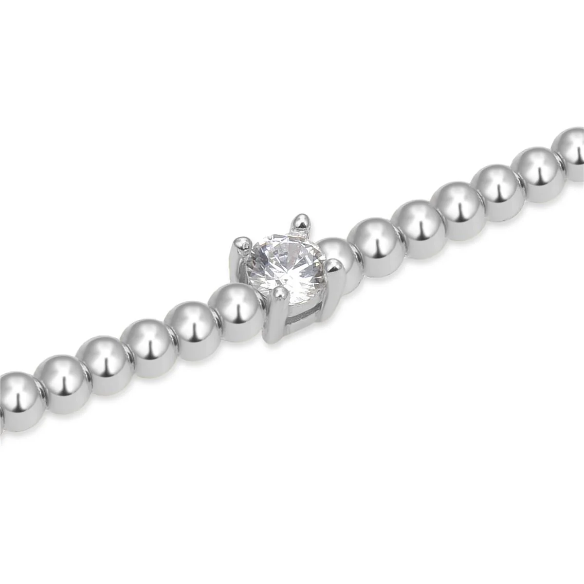 Collar Basra Hematite y baño de Plata De Ley 925 - Basra BLANCO - Image 3
