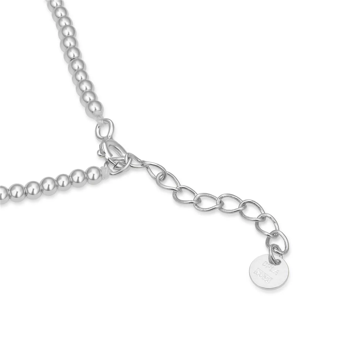 Collar Basra Hematite y baño de Plata De Ley 925 - Basra BLANCO - Image 4
