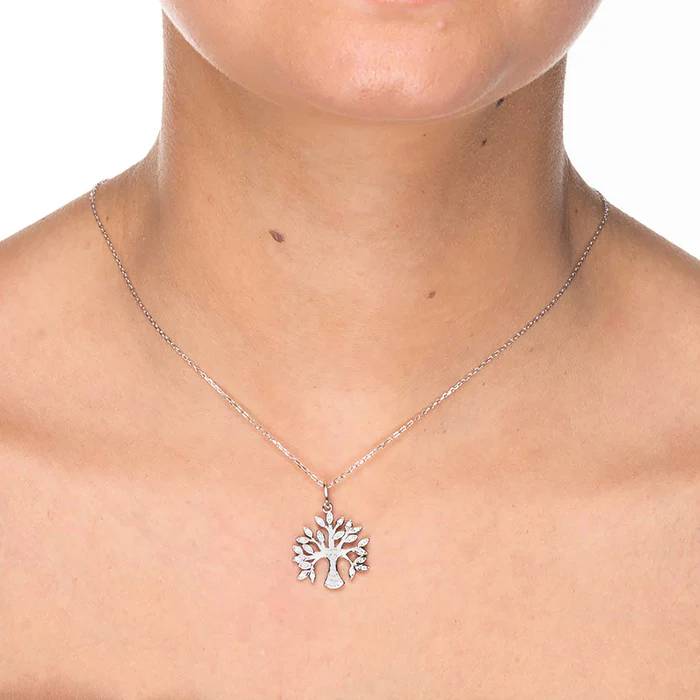 Collar de Plata de Ley 925 con Circonita Brillante acabado en rodio - Berto - Image 2