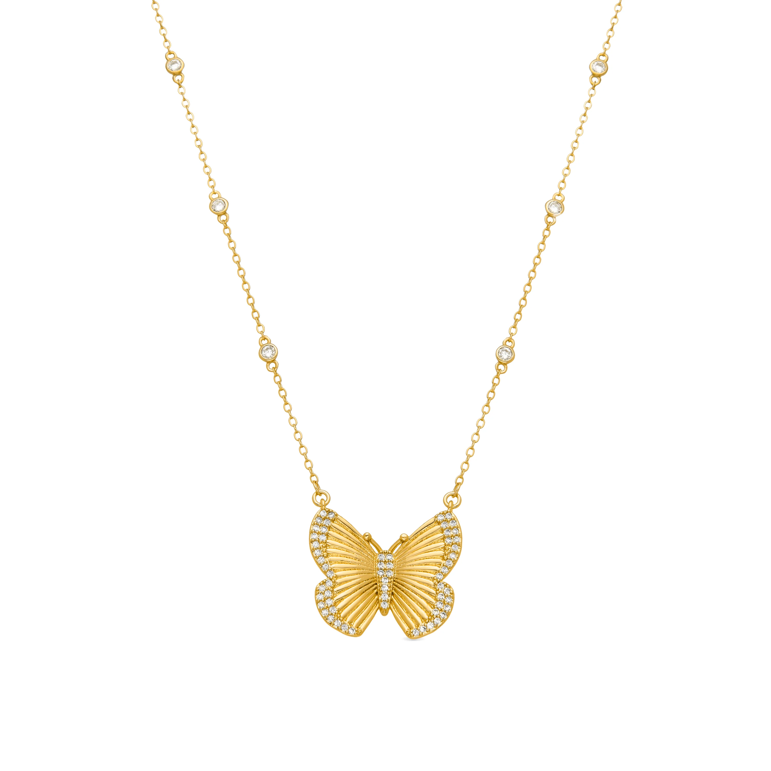 Collar de Plata de Ley 925 y Circonita Brillante acabado oro amarillo de 18k - Bifrea