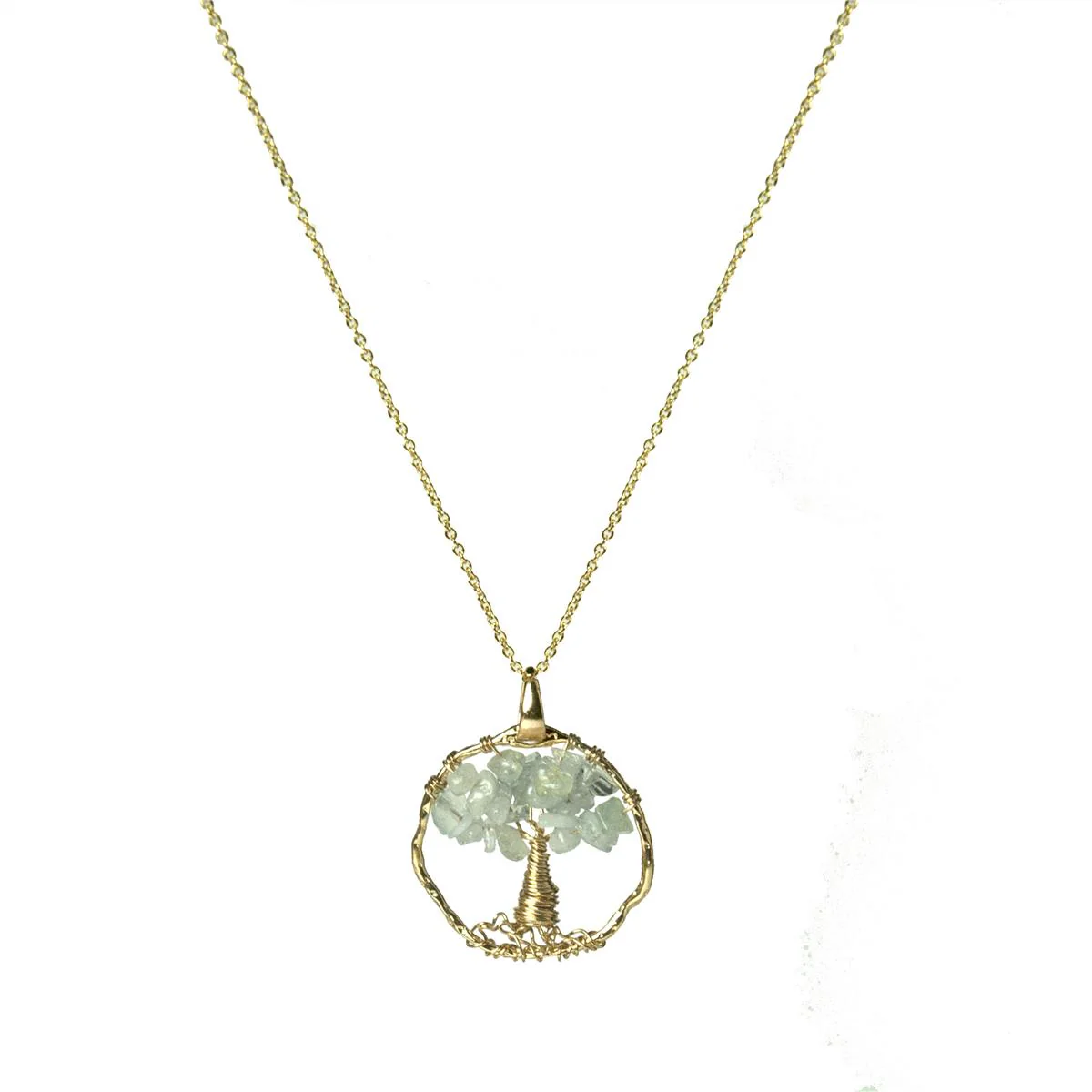 Collar Budleia acabado en Oro Amarillo de 18 Kts - Budleia AZUL