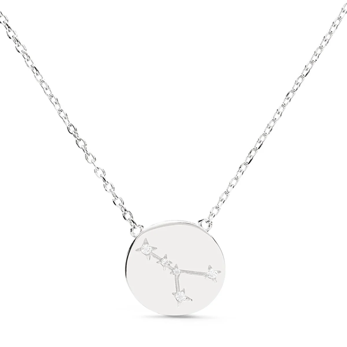 Collar Cancer Plata y Circonitas - Cancer BLANCO