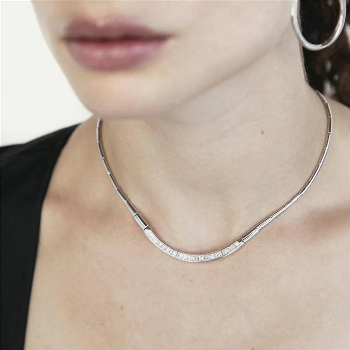 Collar Carril Plata De Ley 925 - Carril BLANCO - Image 3