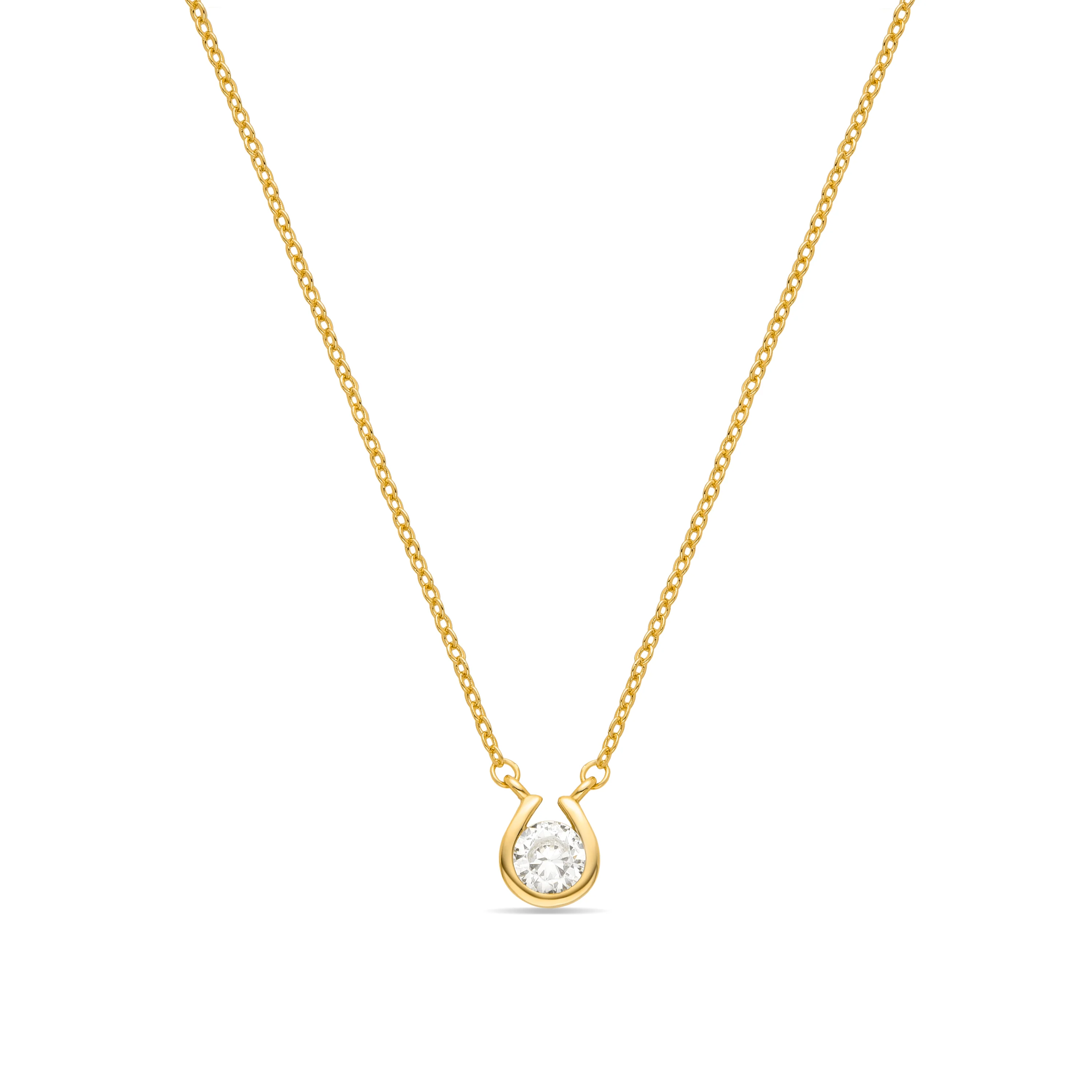 Collar de Circonita Brillante acabado en oro amarillo 18K - Ceol
