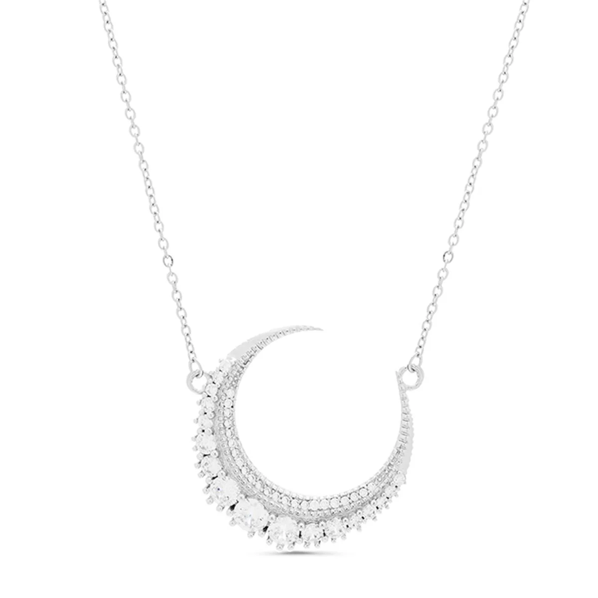 Collar Chardorah plata y circonita brillante - Chardorah BLANCO
