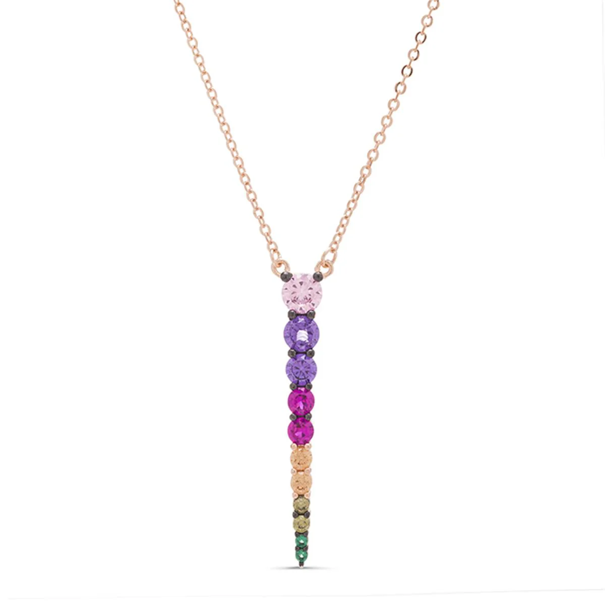 Collar Chetman plata, Oro rosa y multicolor Cz - Chetman MULTICOLOR