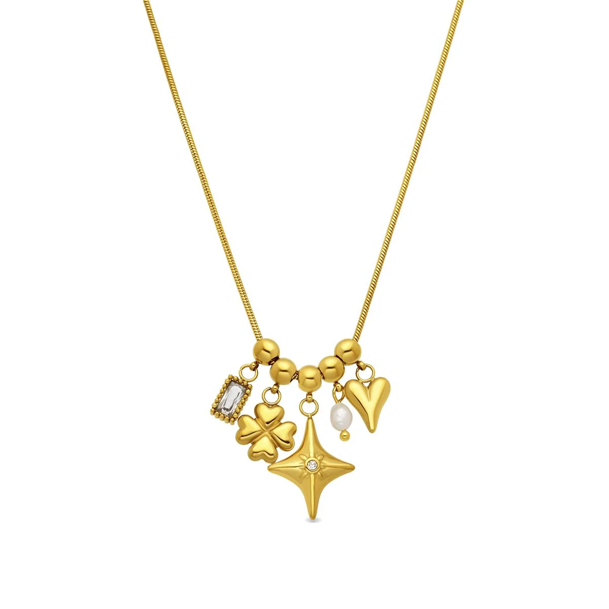 Collar de Circonita Brillante acabado en oro amarillo de 18k - Radlo