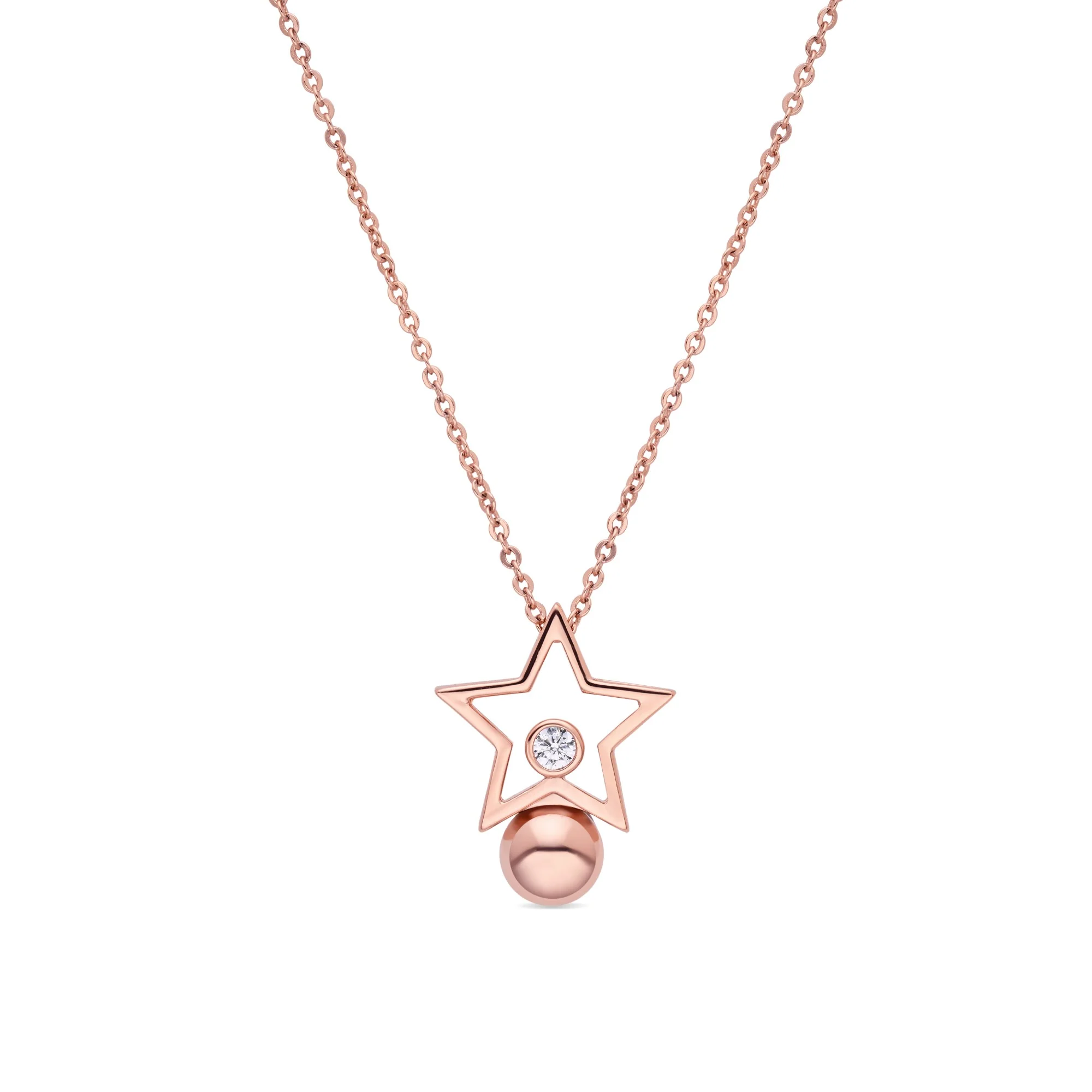 Collar de Circonita Brillante acabado en oro rosa de 18k - Losath
