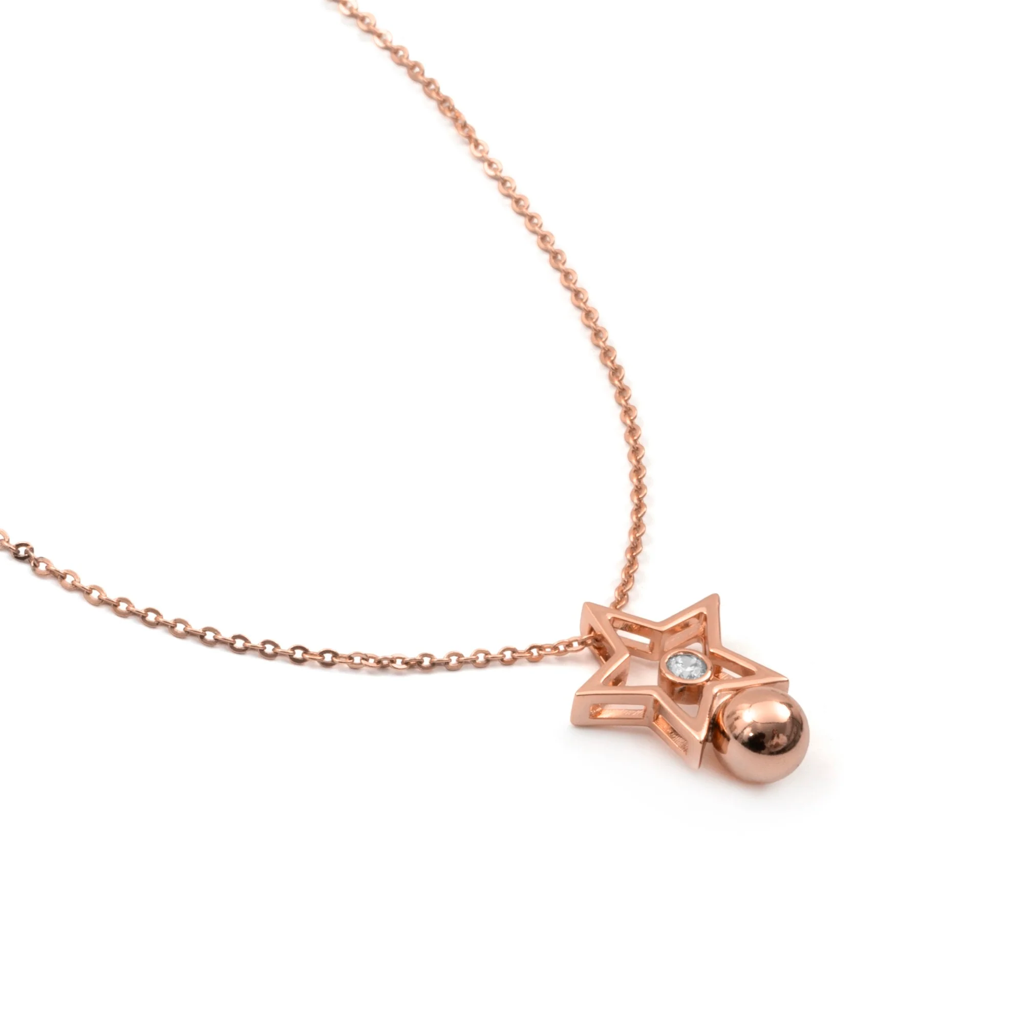Collar de Circonita Brillante acabado en oro rosa de 18k - Losath - Image 3