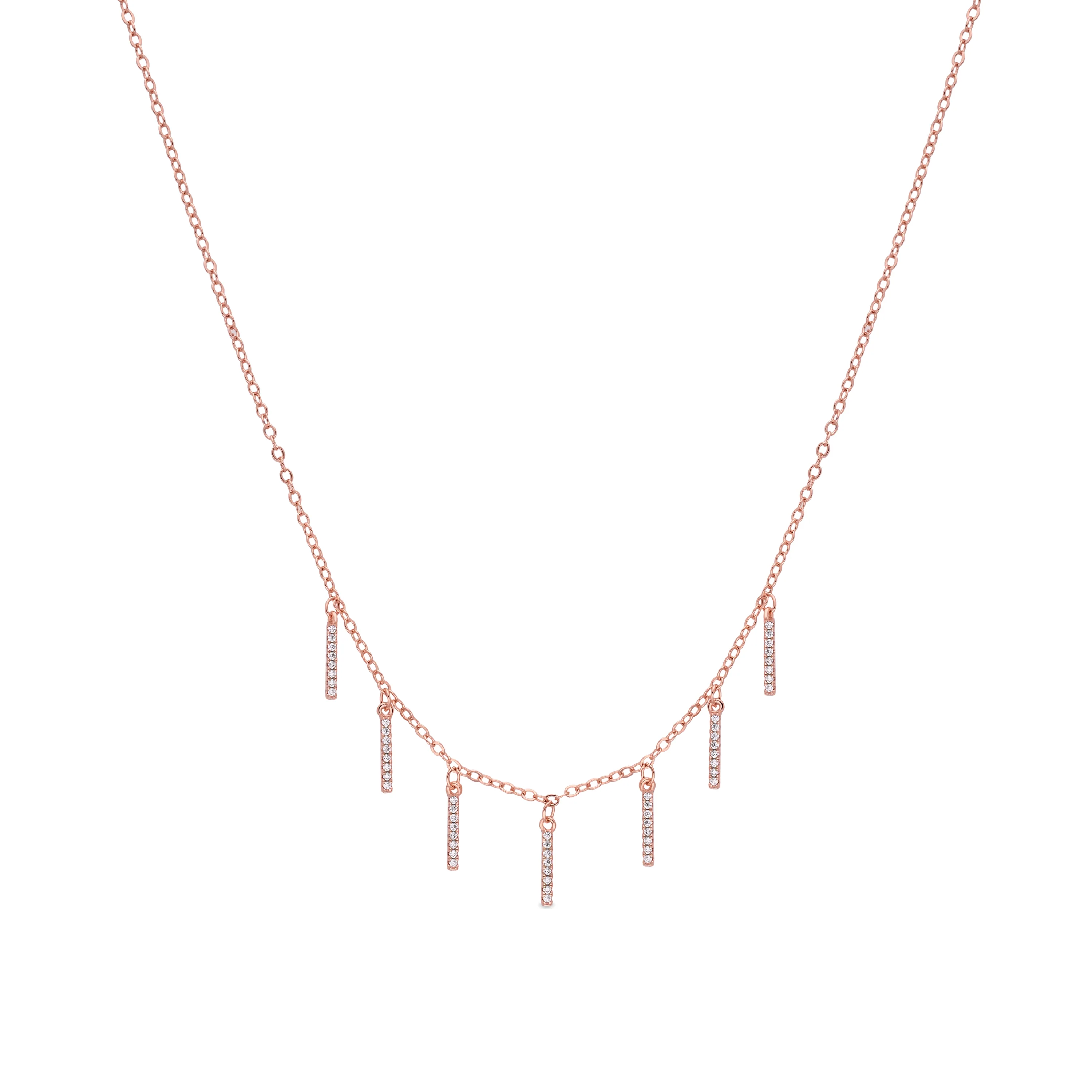 Collar de Circonita Brillante acabado en oro rosa de 18k - Rambol