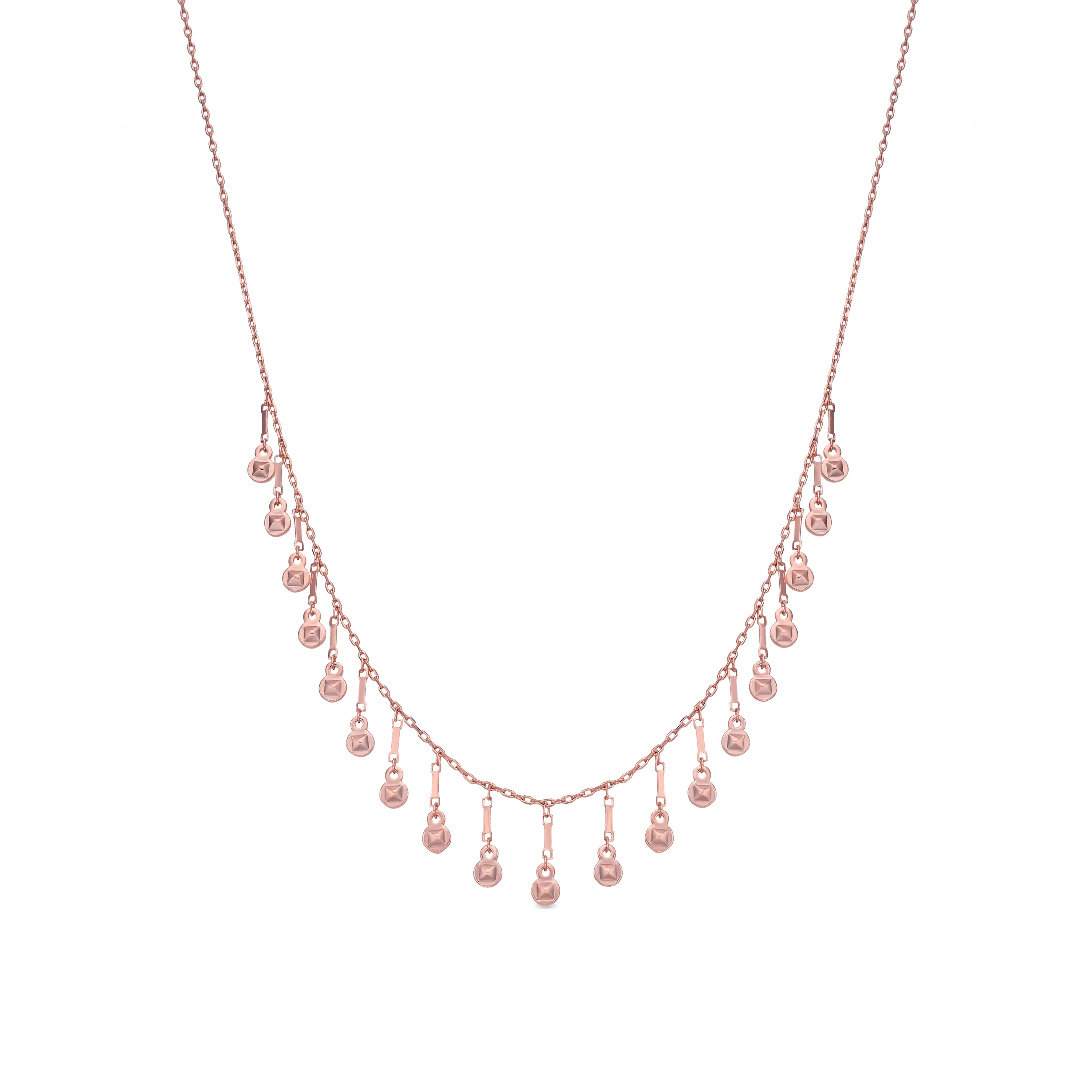 Collar de Circonita Brillante acabado en oro rosa de 18k - Yaferth