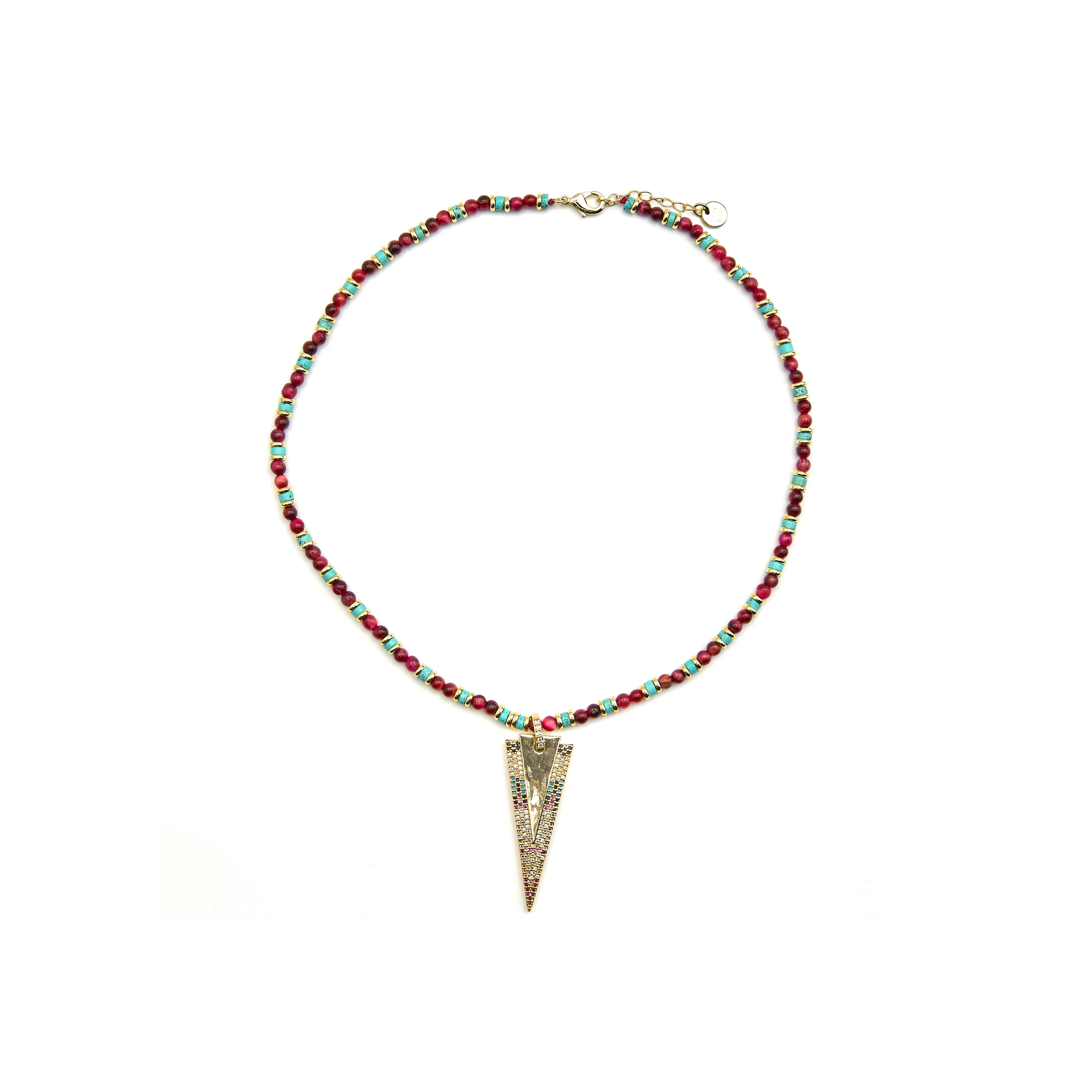 Collar con Circonita Multicolor acabado oro 18k - Colix - Image 3