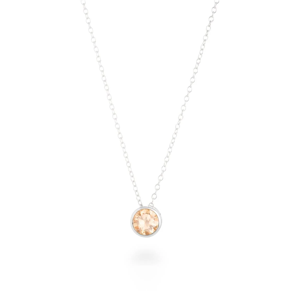 Collar Colores Plata De Ley 925 - Colores NARANJA
