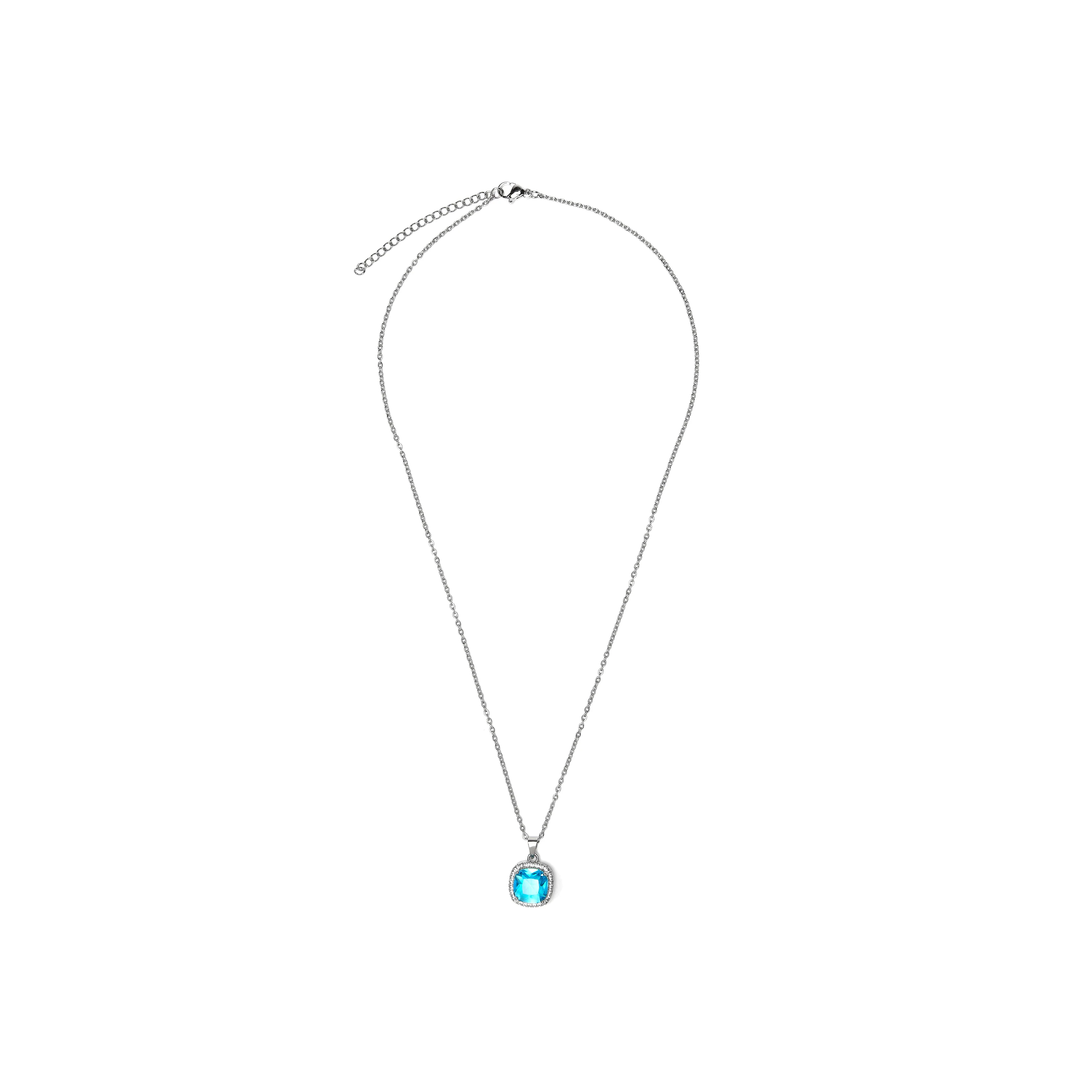 Collar con Circonita Topacio Azul acabado plata - Kada - Image 3